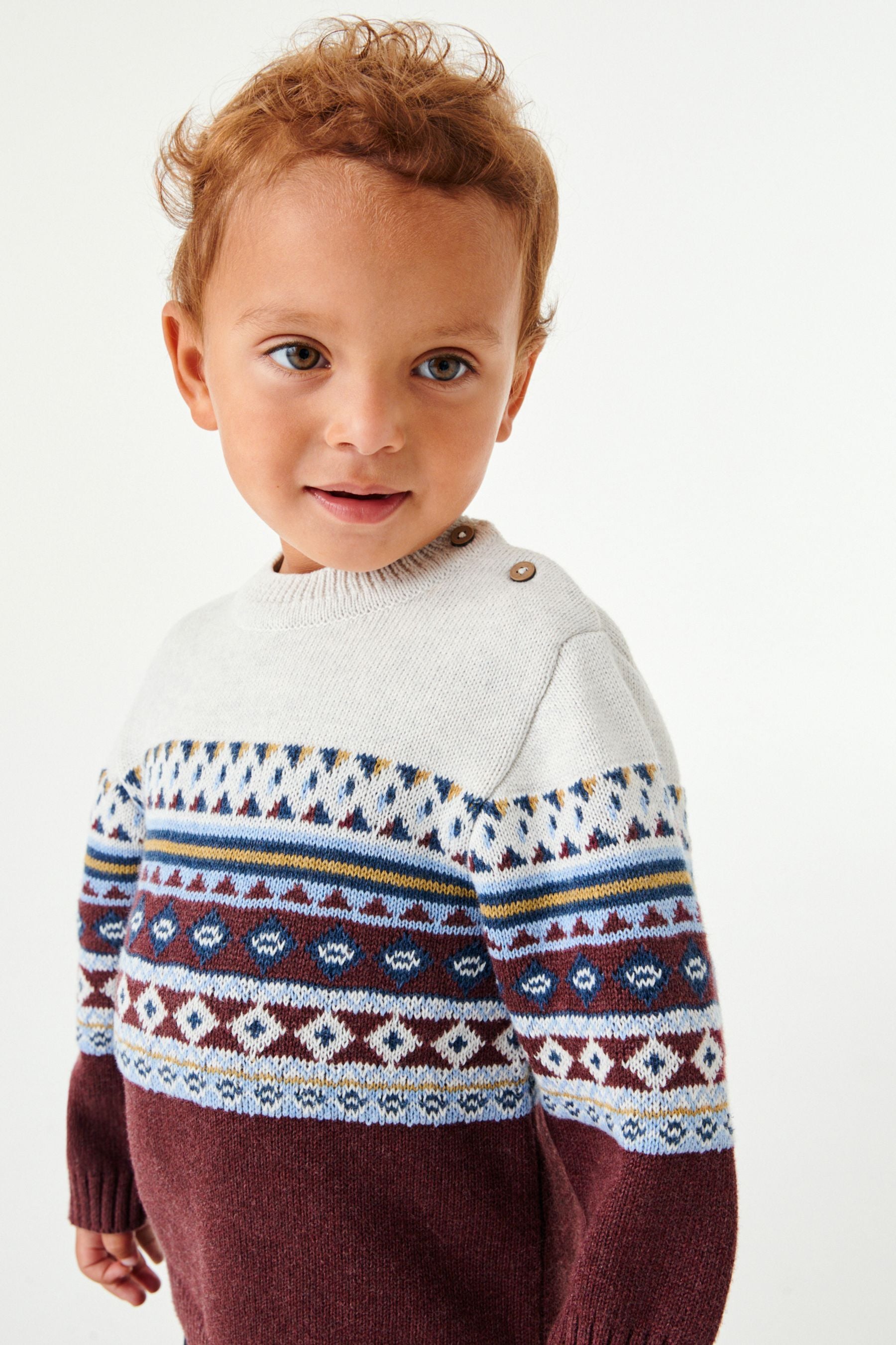 Plum Purple Crew Fairisle Jumper (3mths-7yrs)