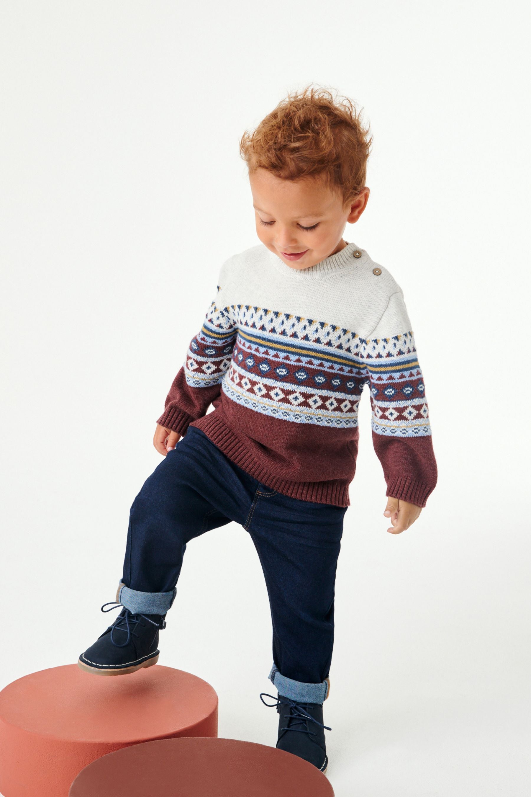 Plum Purple Crew Fairisle Jumper (3mths-7yrs)