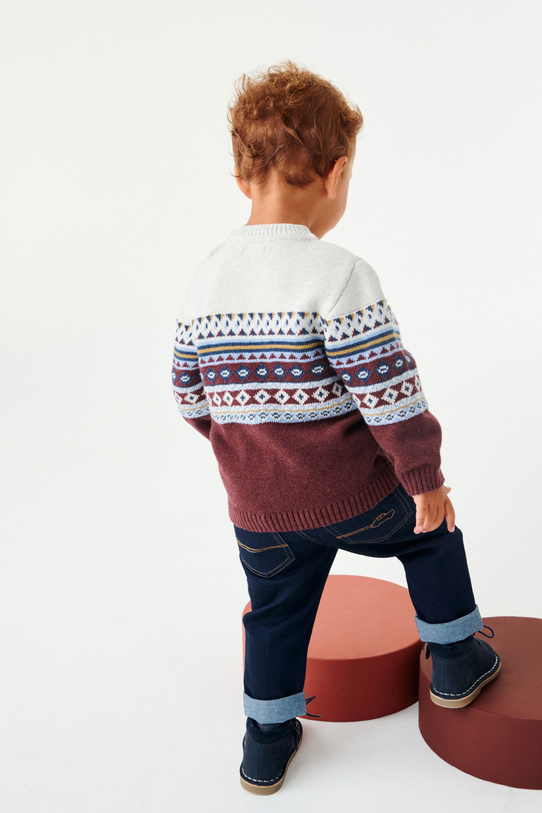 Plum Purple Crew Fairisle Jumper (3mths-7yrs)