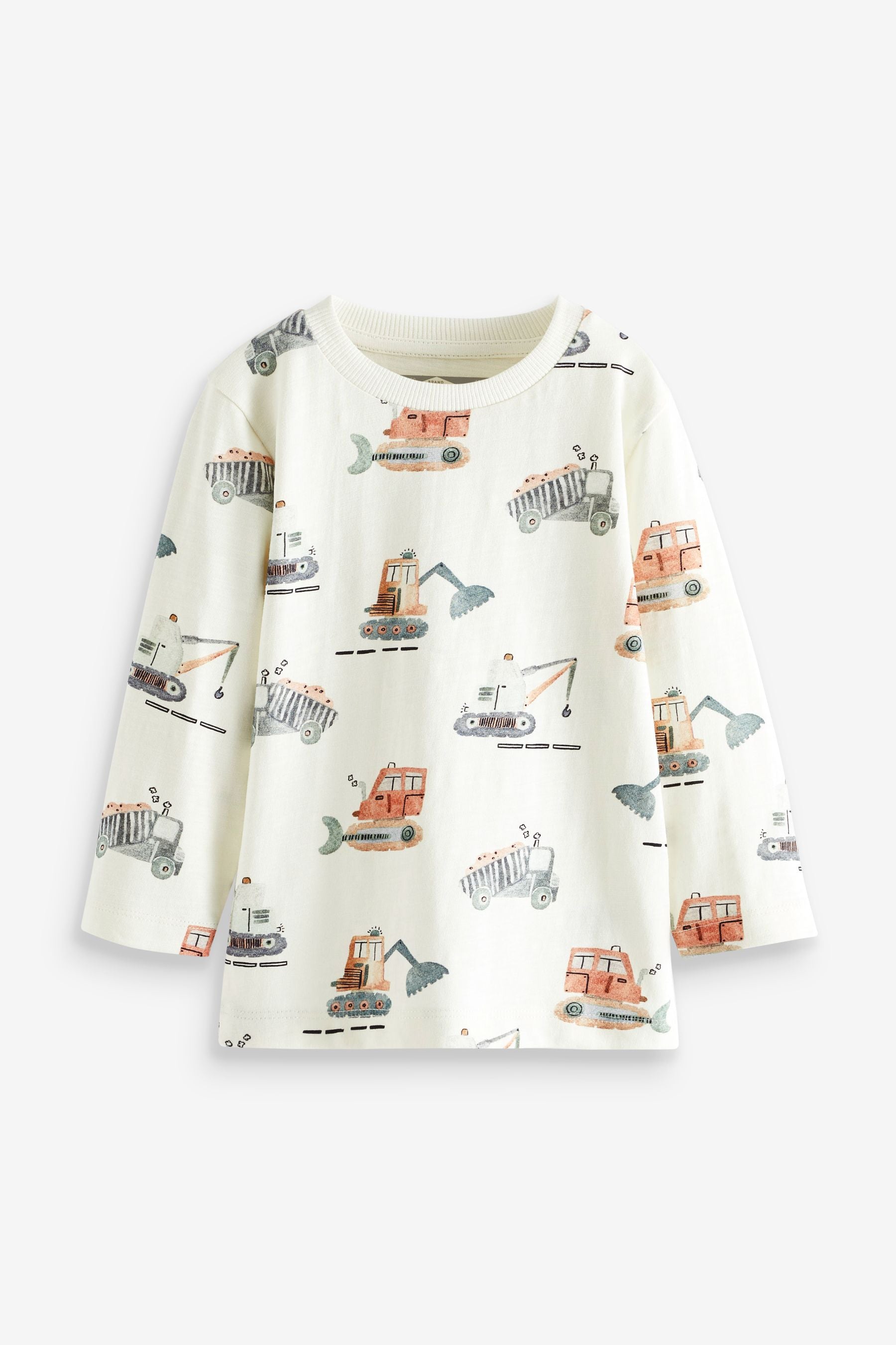 White Watercolour Diggers All-Over Printed Long Sleeve T-Shirt (3mths-4yrs)