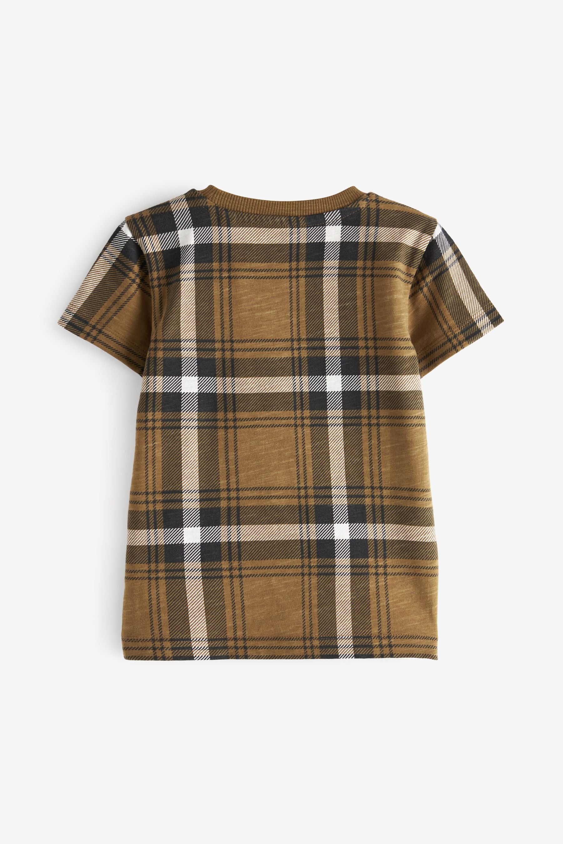 Tan Brown Short Sleeve Check T-Shirt (3mths-7yrs)