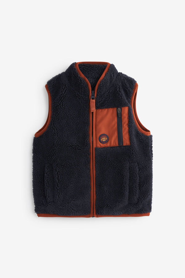 Navy Blue Borg Gilet (3mths-7yrs)