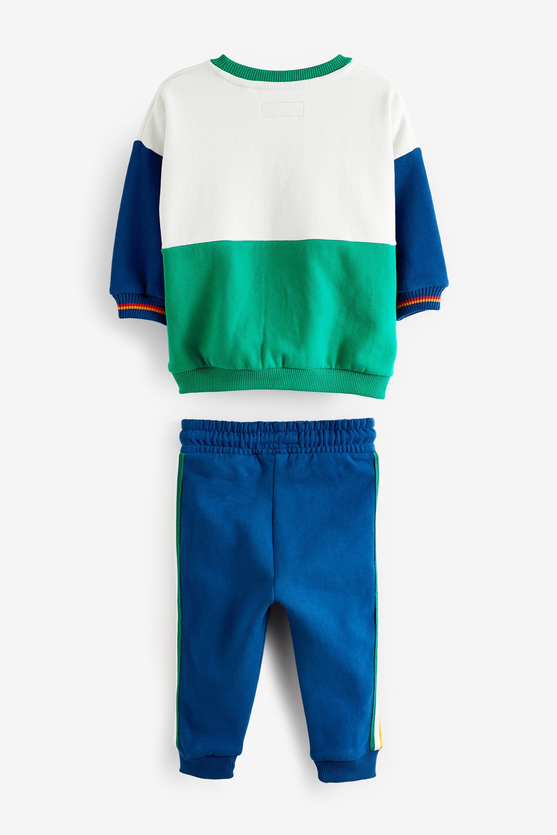 Multi Colourblock Slogan Sweatshirt and Jogger Set (3mths-7yrs)