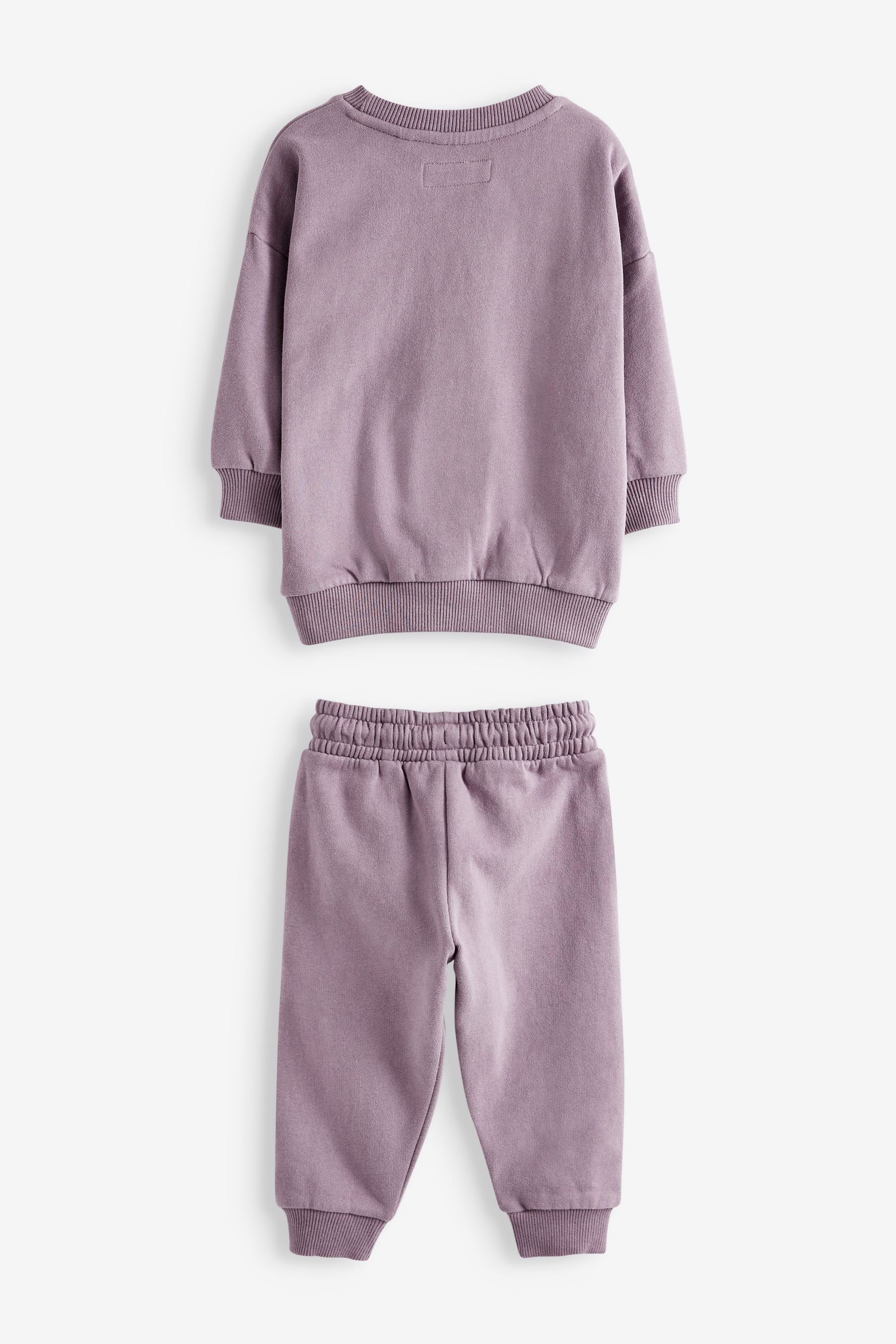 Lilac Purple Oversized Slogan Sweatshirt And Joggers Set (3mths-7yrs)