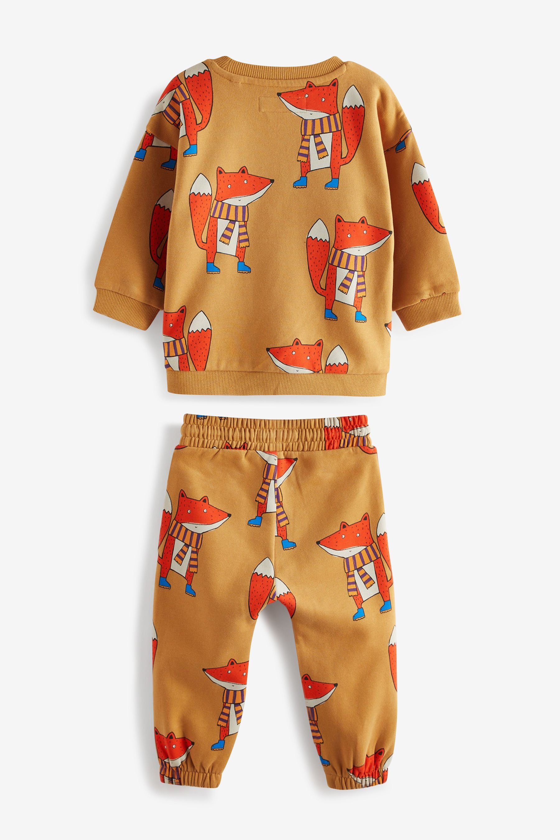 Ochre Yellow All-Over Print Jersey Sweatshirt And Joggers Set (3mths-7yrs)