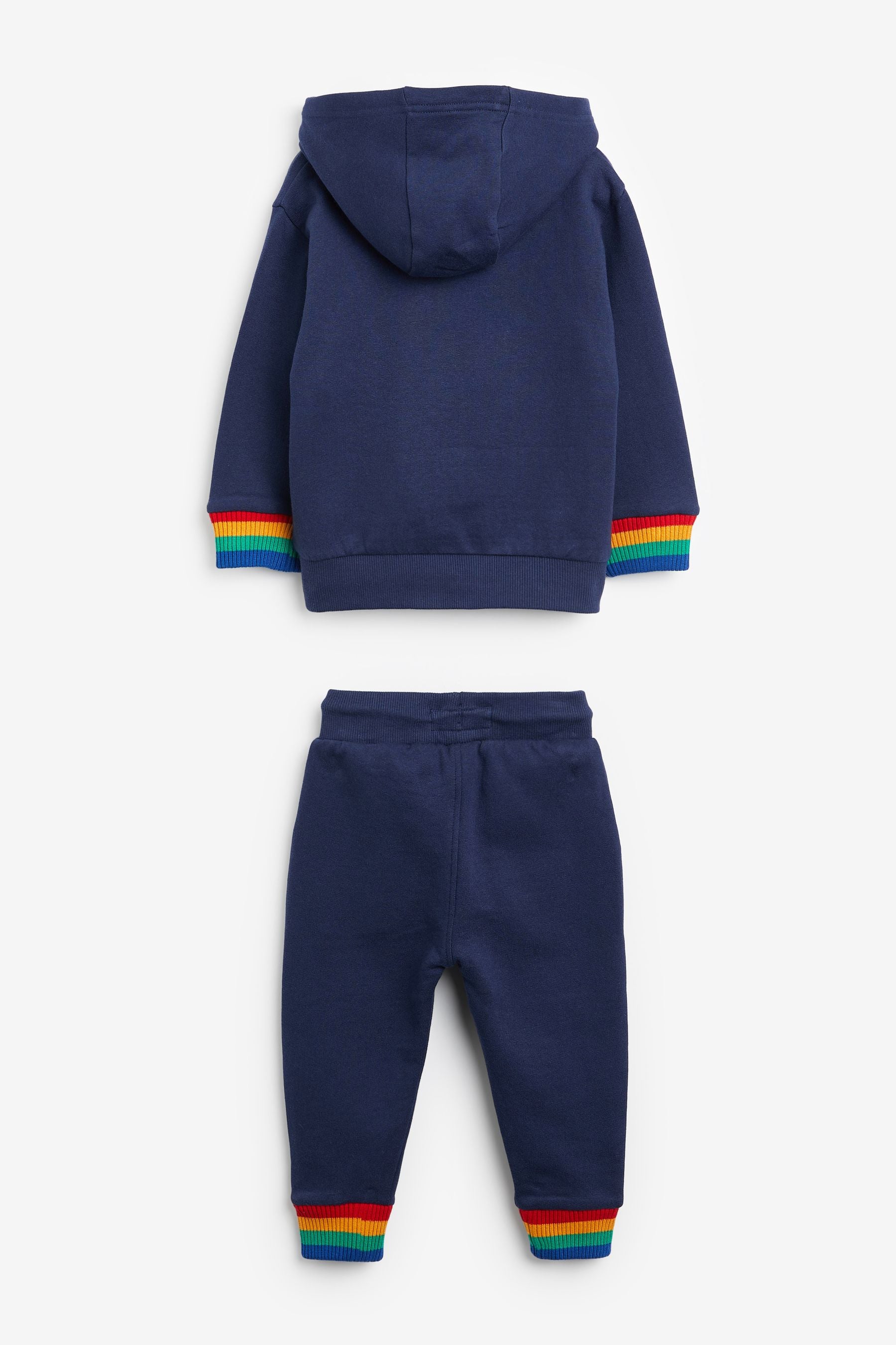 Blue Embroidered Blue Hoodie and Jogger Set (3mths-7yrs)