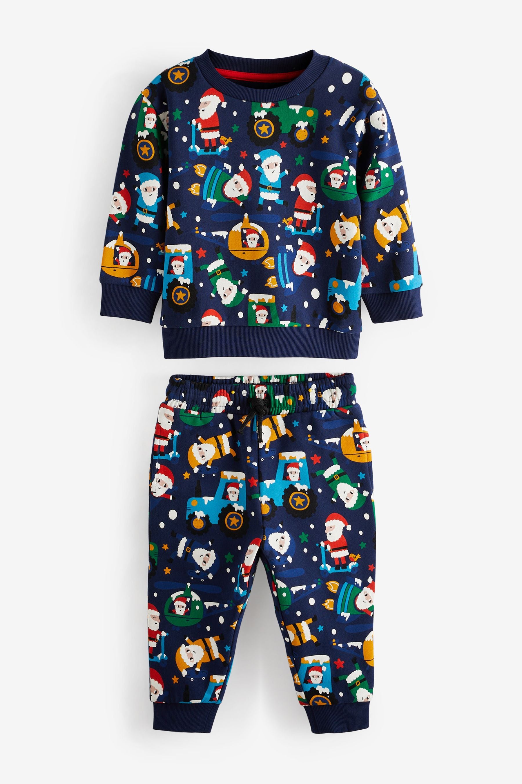 Blue Christmas Blue All-Over Print Sweatshirt And Joggers Set (3mths-7yrs)