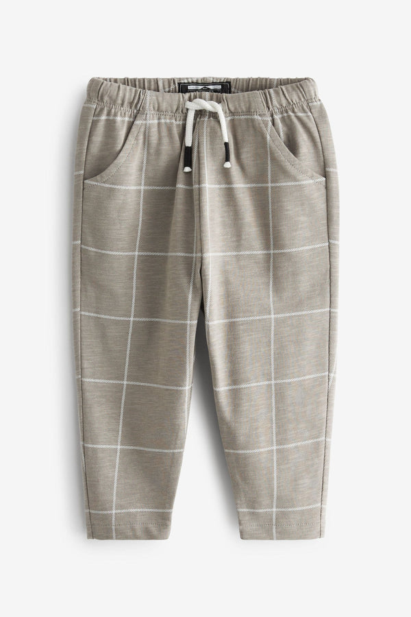 Grey Check Lightweight Jersey Joggers (3mths-7yrs)