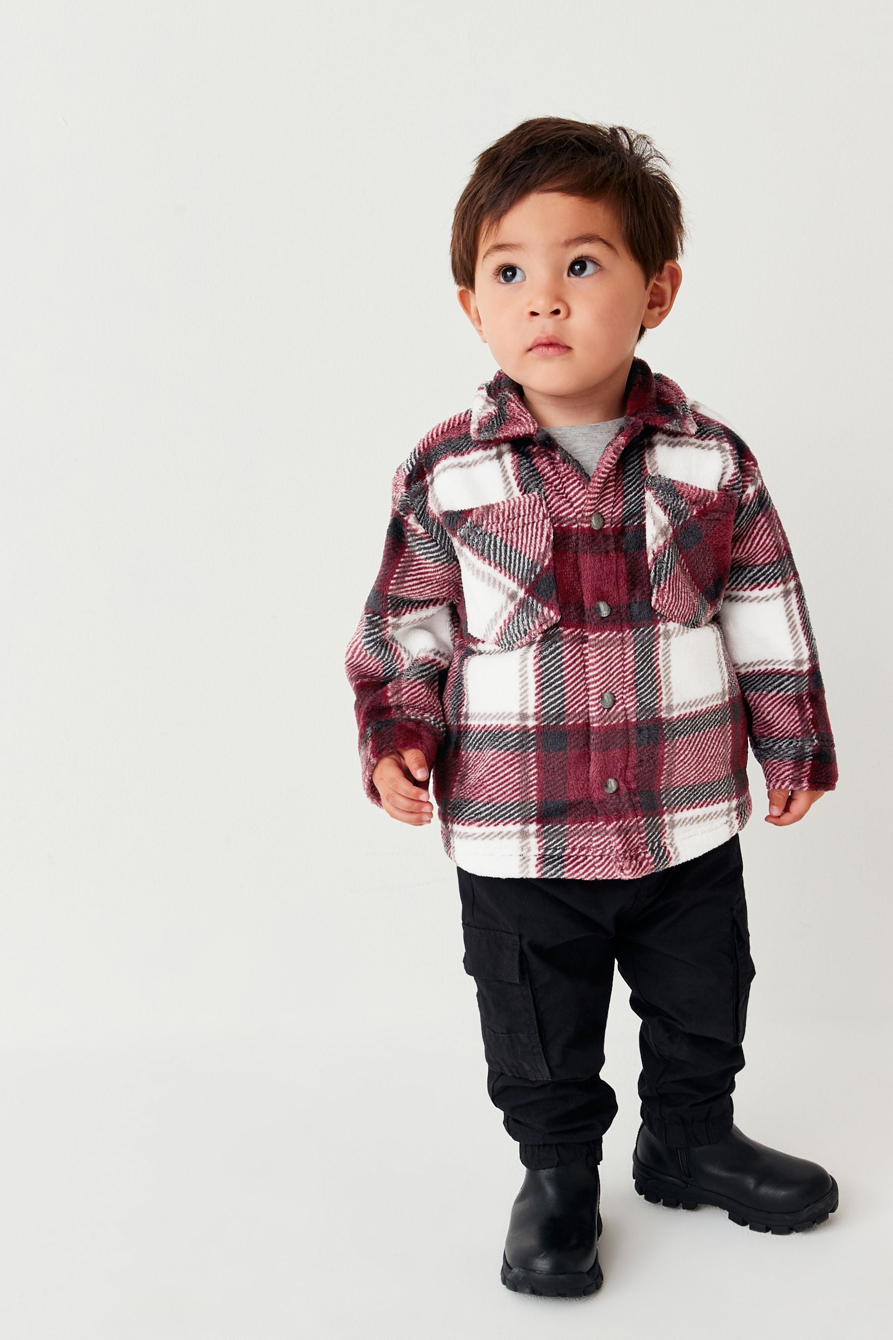 Plum Purple Check Fleece Shirt (3mths-7yrs)