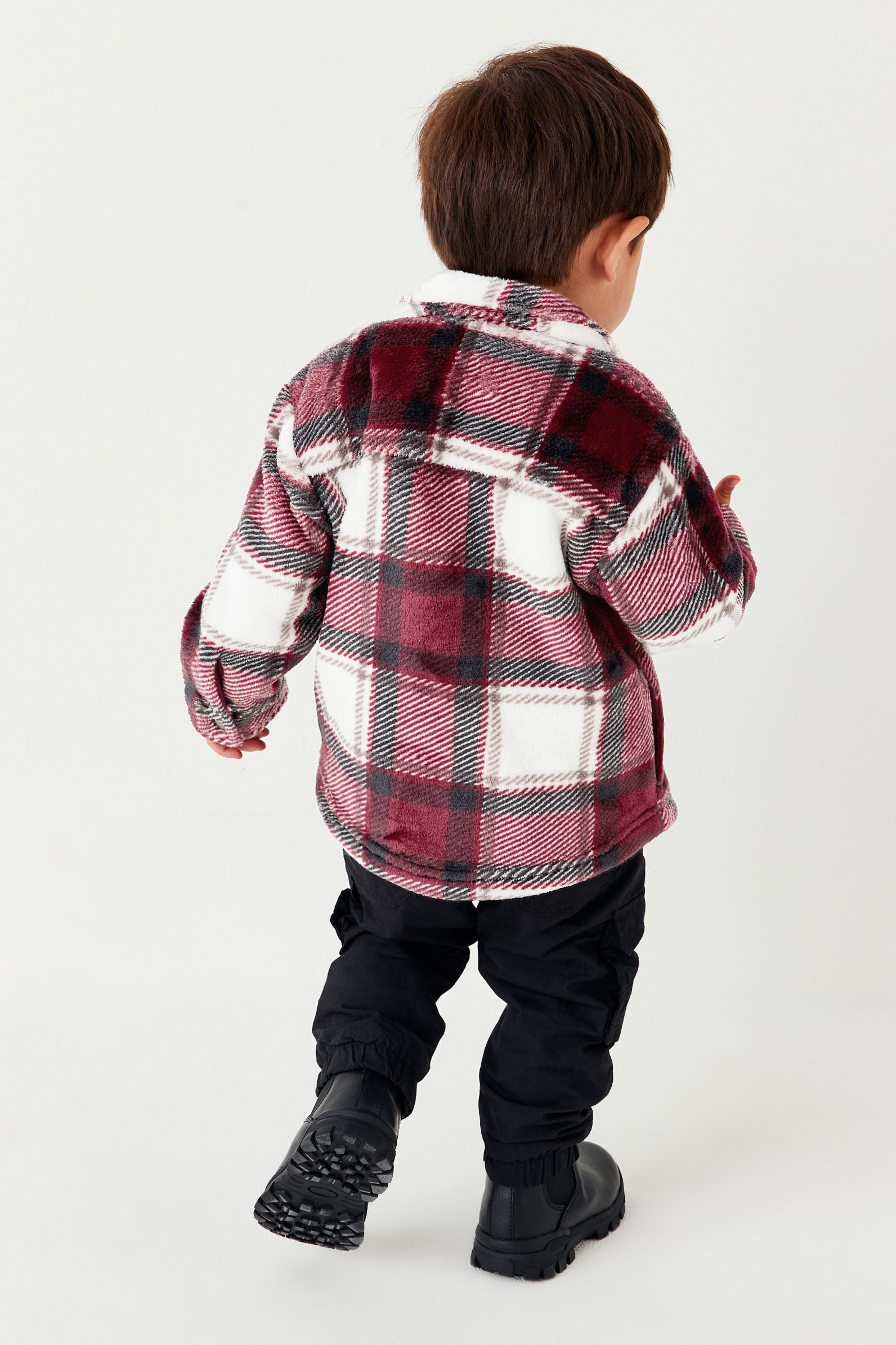 Plum Purple Check Fleece Shirt (3mths-7yrs)