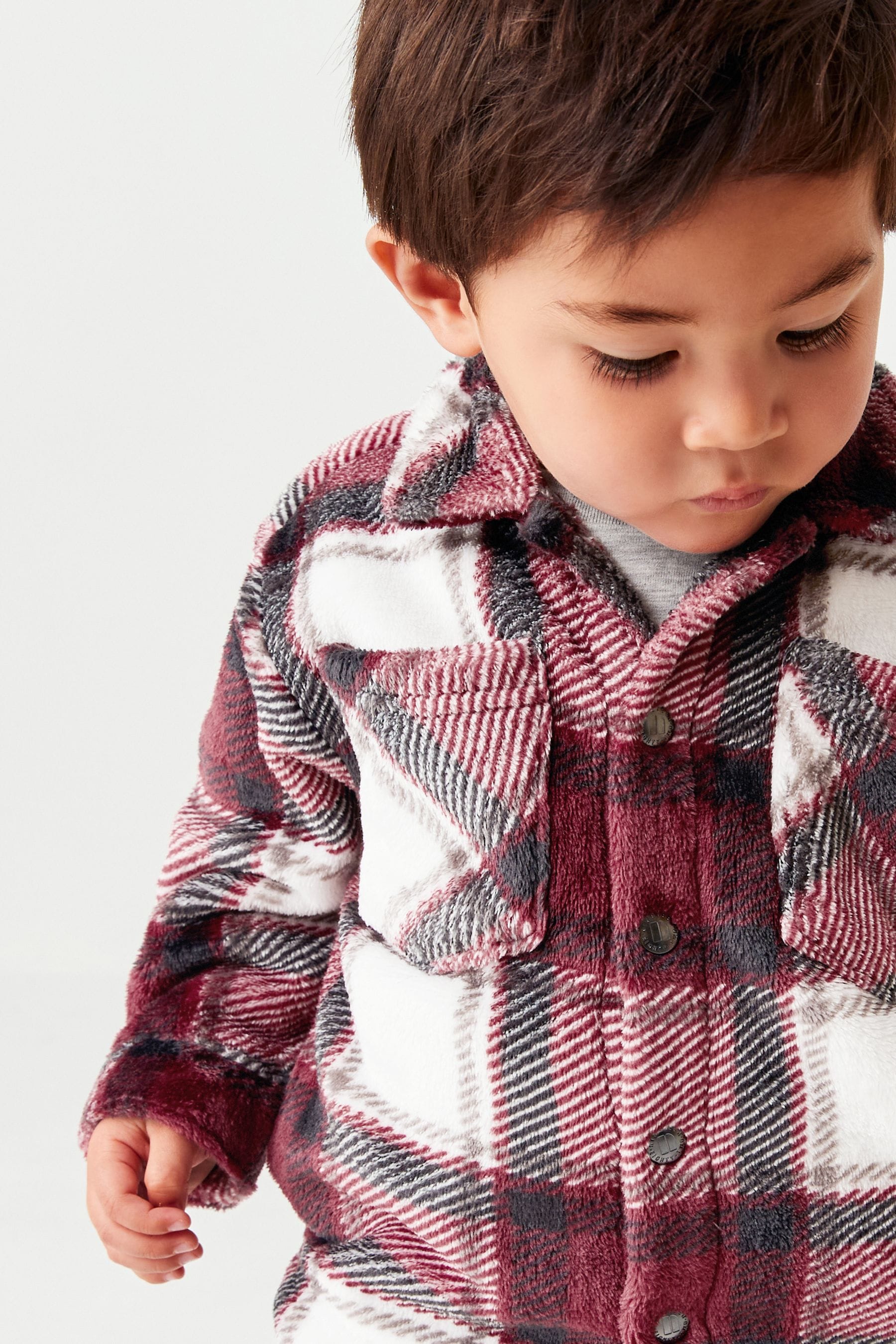 Plum Purple Check Fleece Shirt (3mths-7yrs)