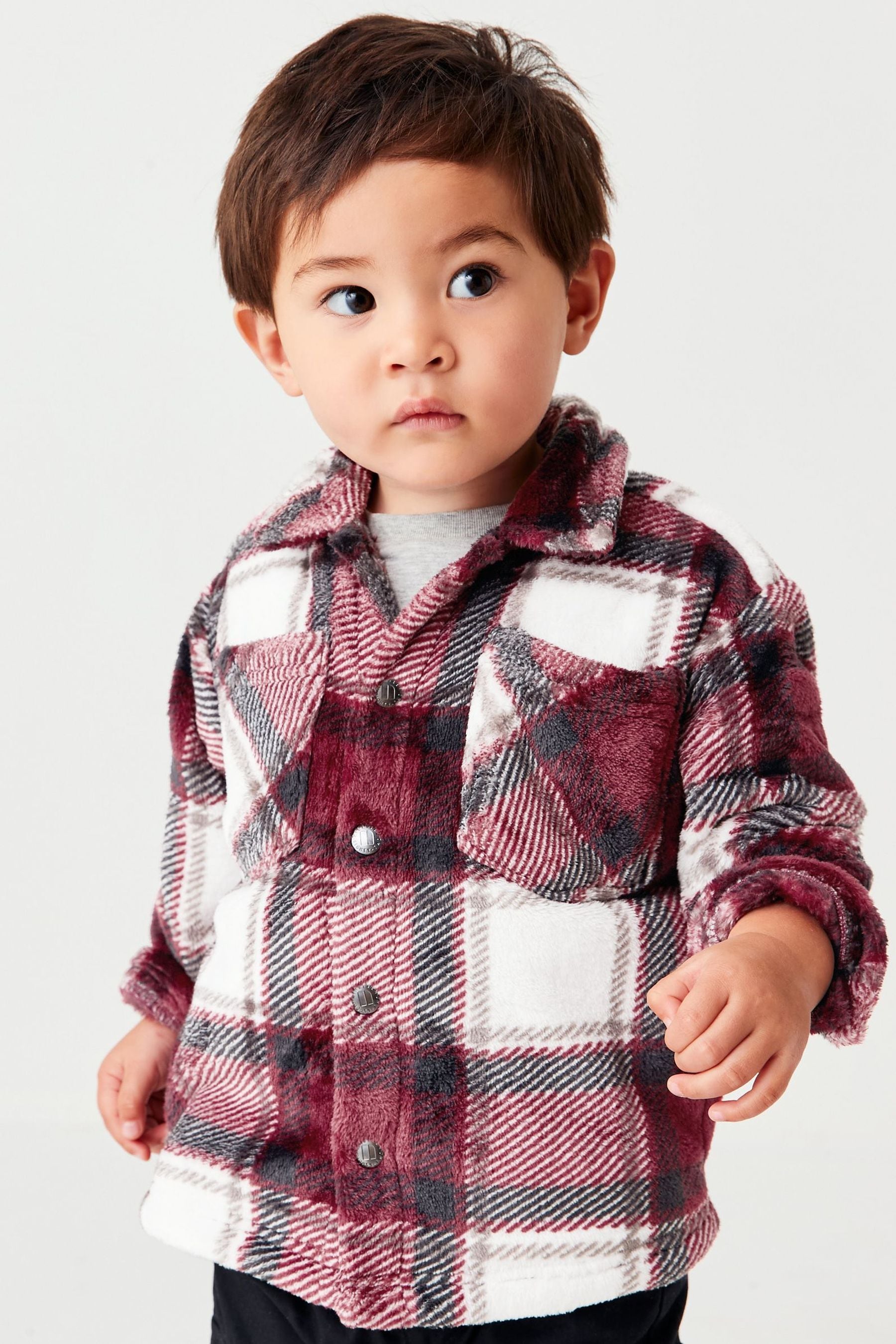 Plum Purple Check Fleece Shirt (3mths-7yrs)