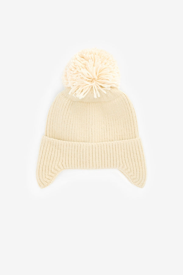 Cream Pom Pom Trapper Hat (3mths-13yrs)