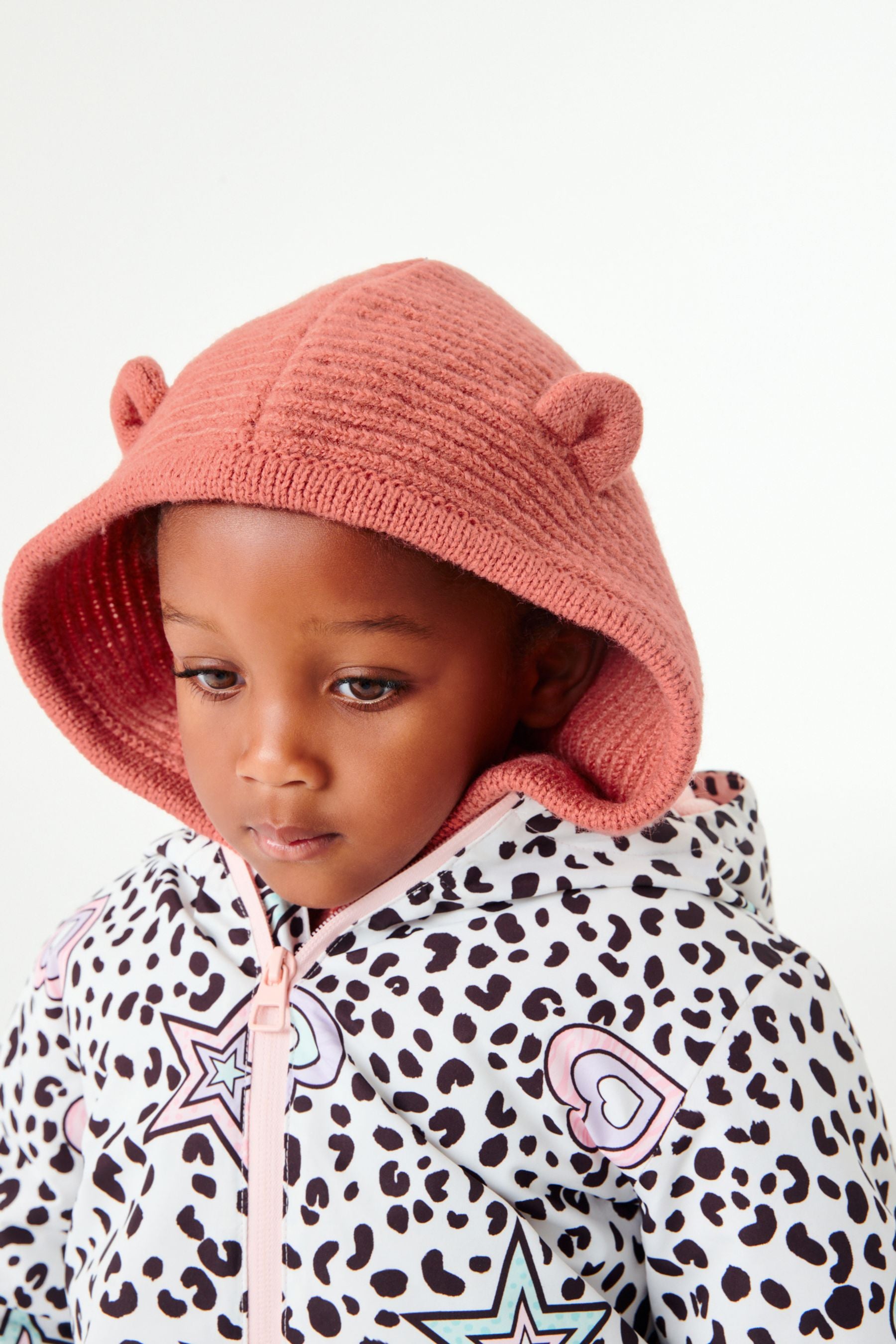 Rust Brown Knitted Hooded Snood (3mths-10yrs)