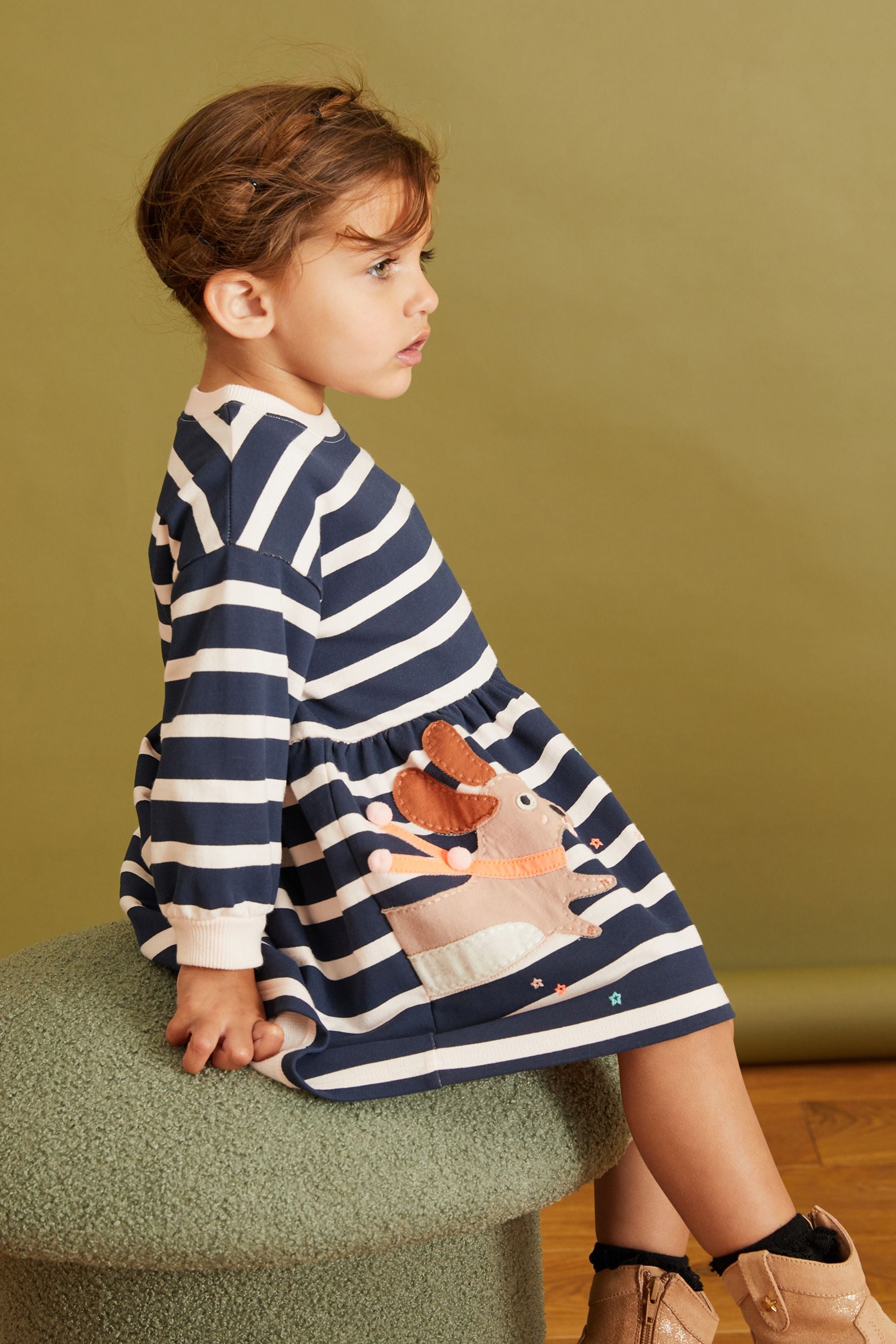 Striped Character Sweat Dress (3mths-7yrs)