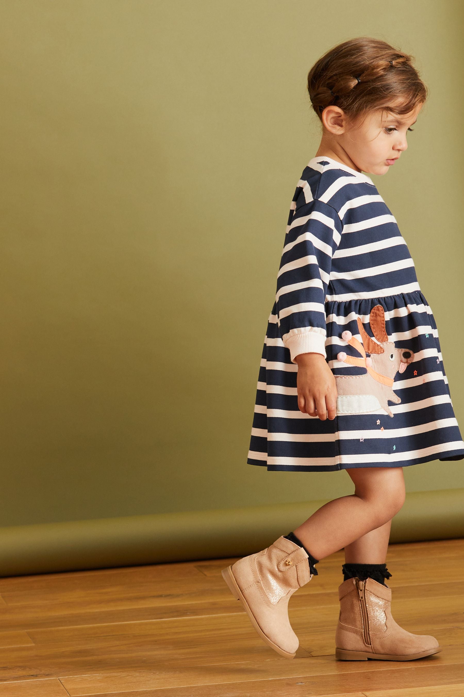 Striped Character Sweat Dress (3mths-7yrs)