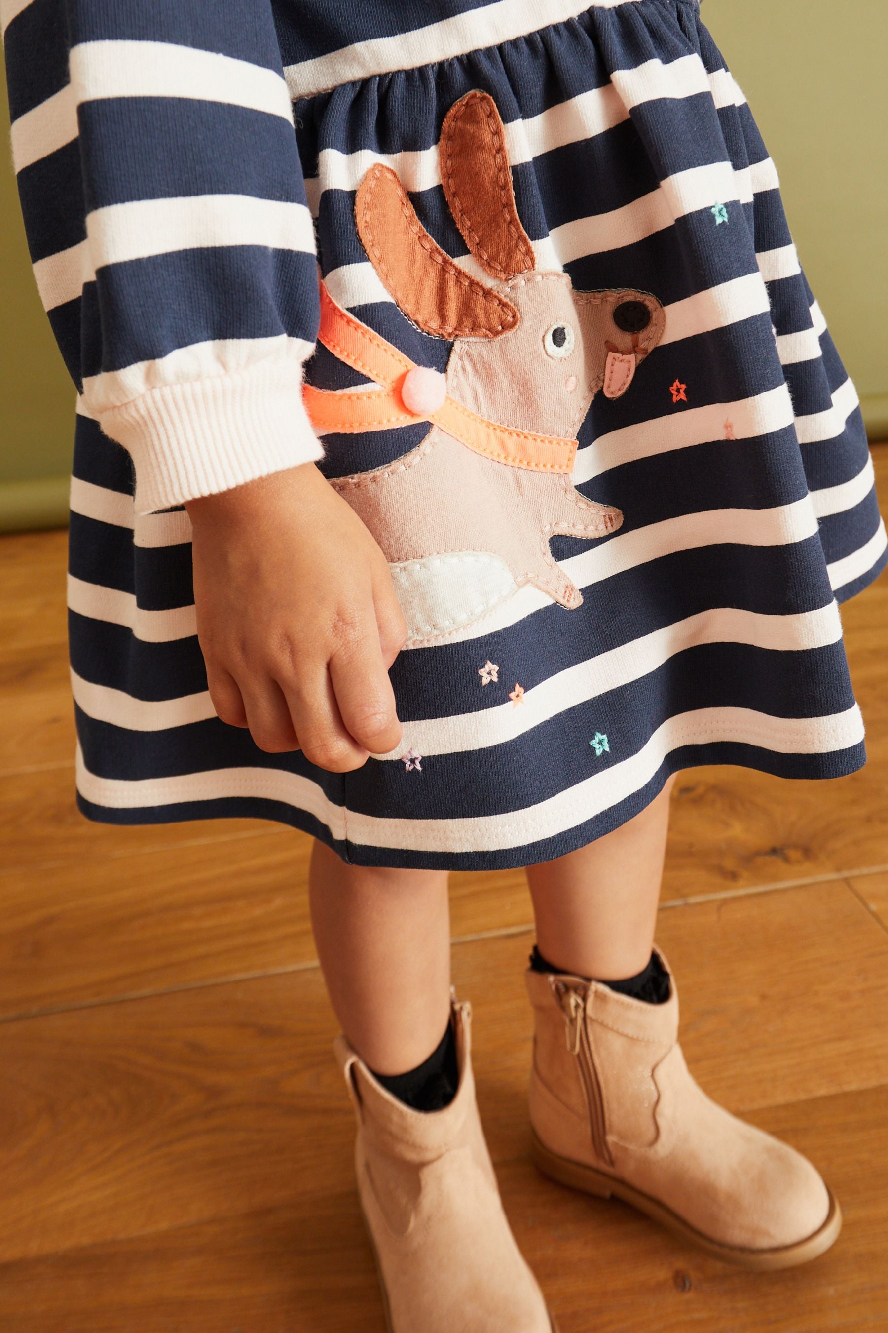 Striped Character Sweat Dress (3mths-7yrs)