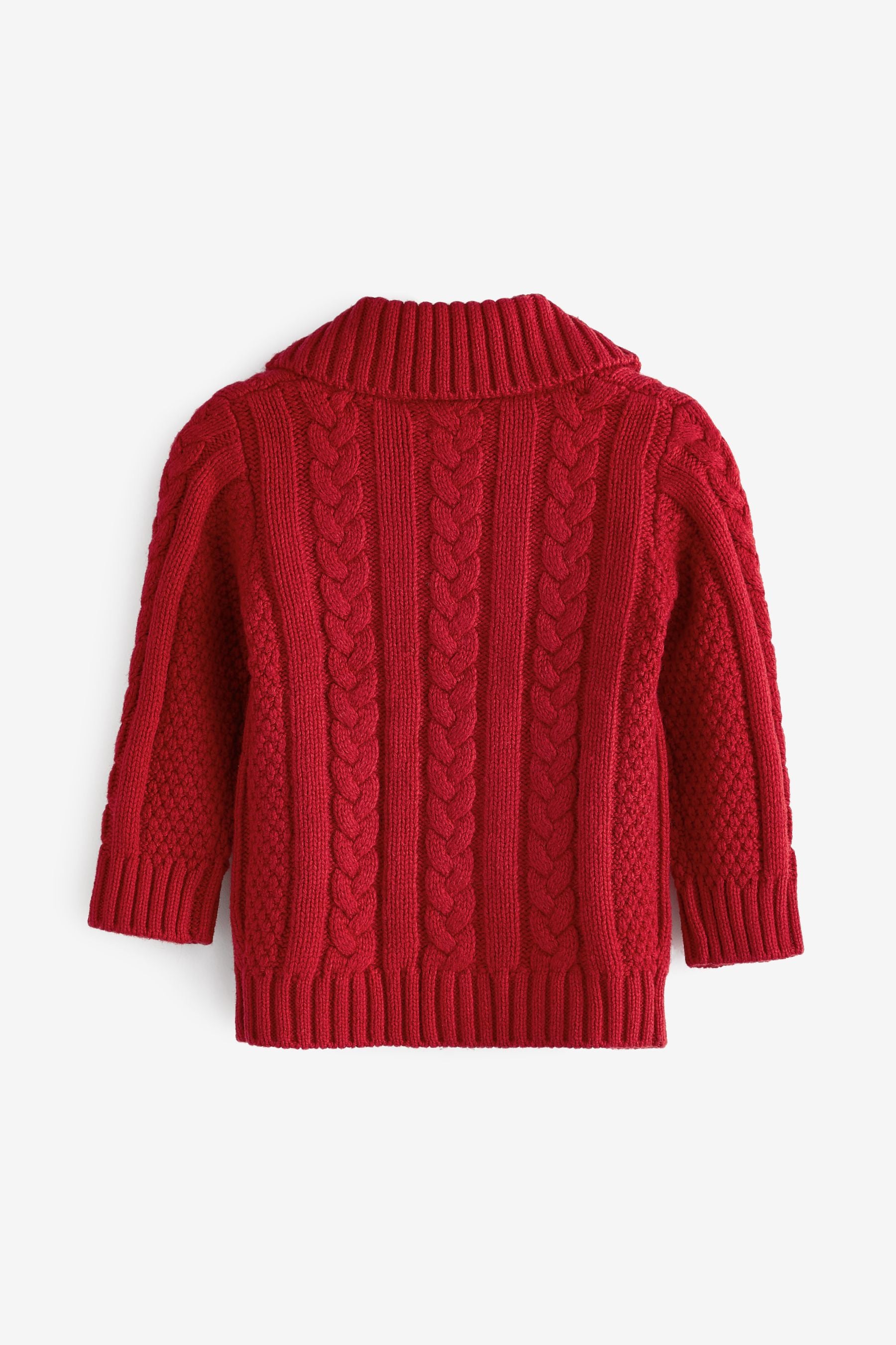 Red Cable Button Through Cardigan (3mths-7yrs)