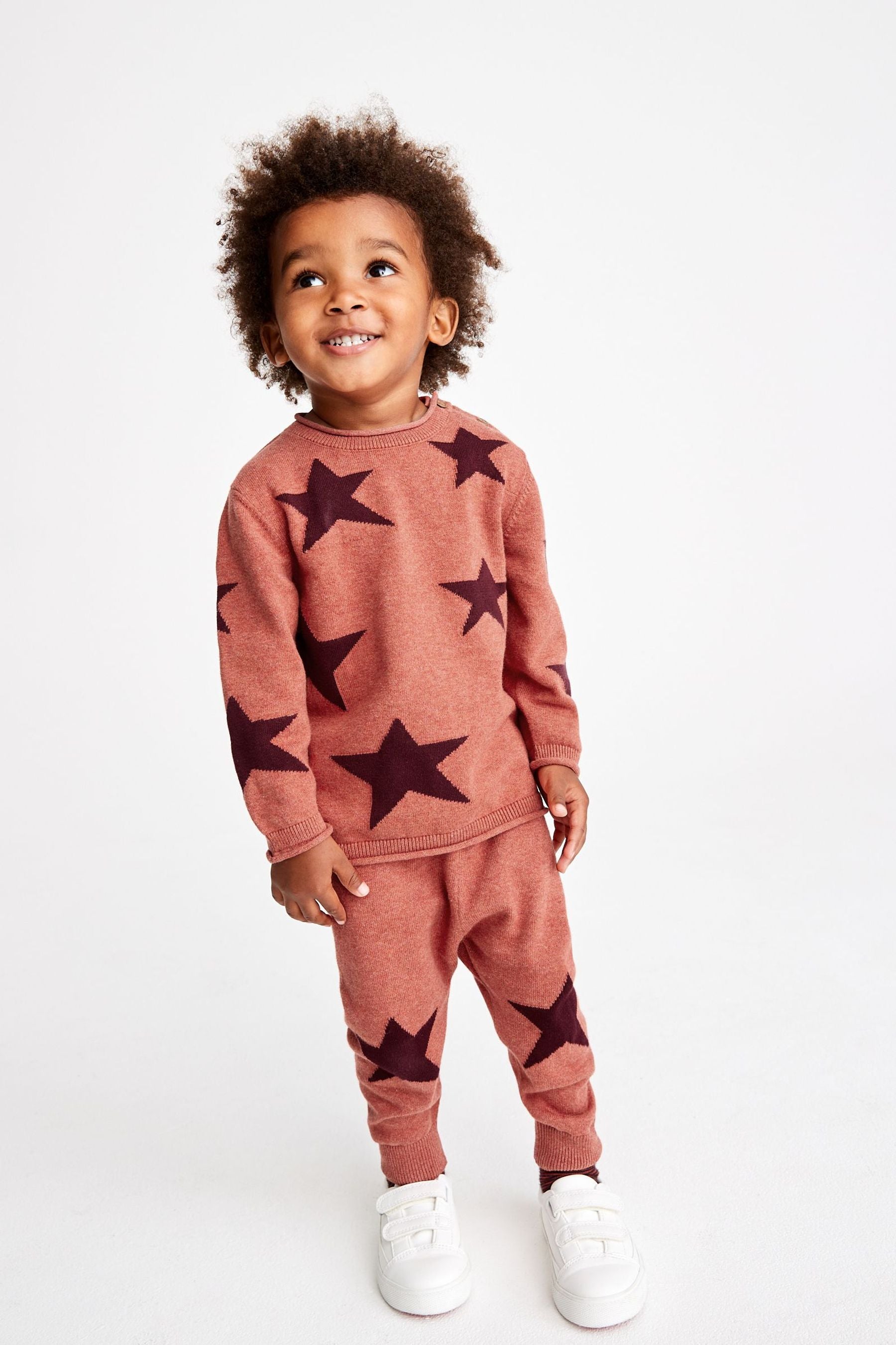 Rust Brown Star Printed Jumper Set (3mths-7yrs)