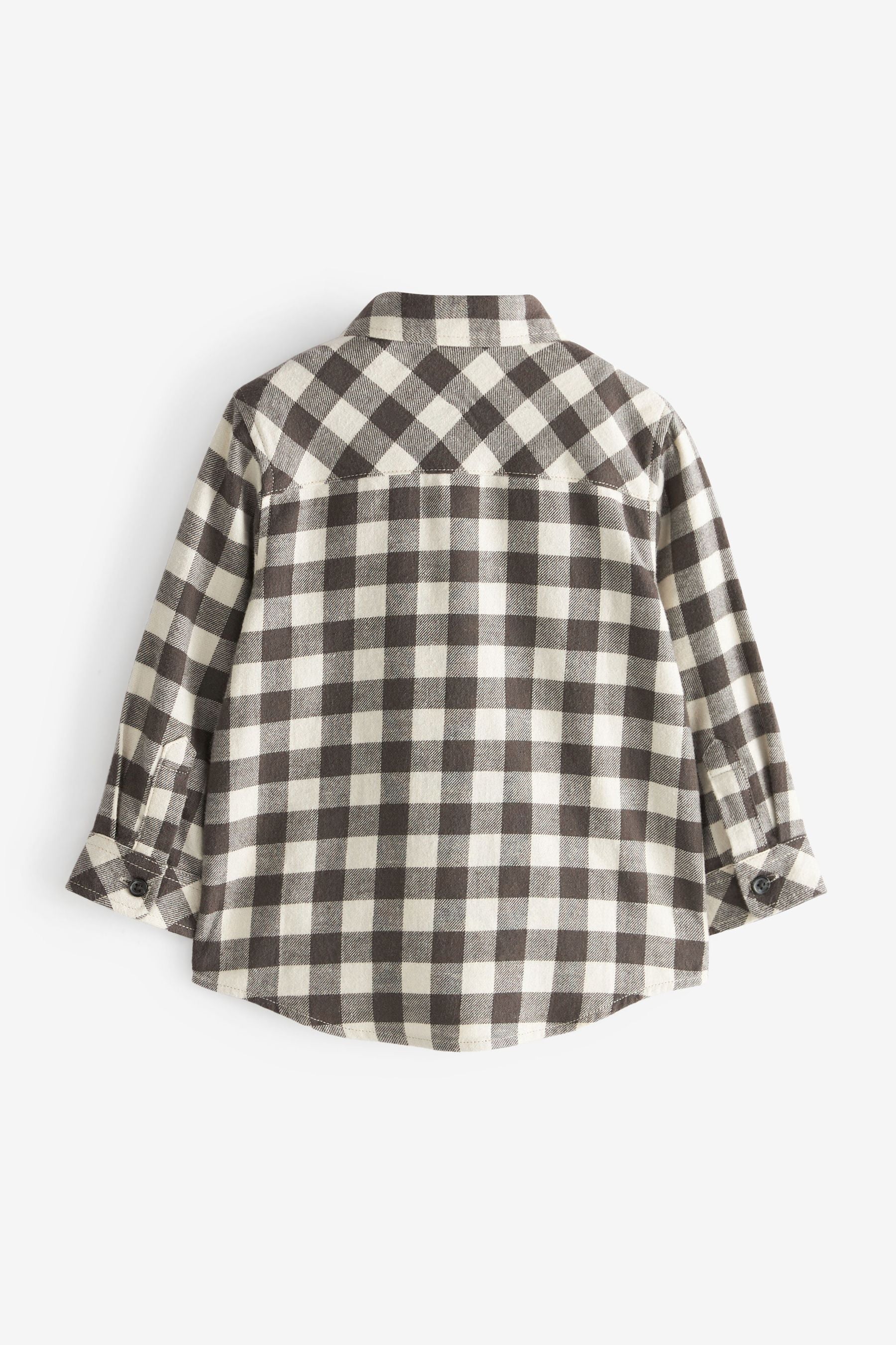 Charcoal Grey/Soft White Long Sleeve Check Shirt (3mths-7yrs)