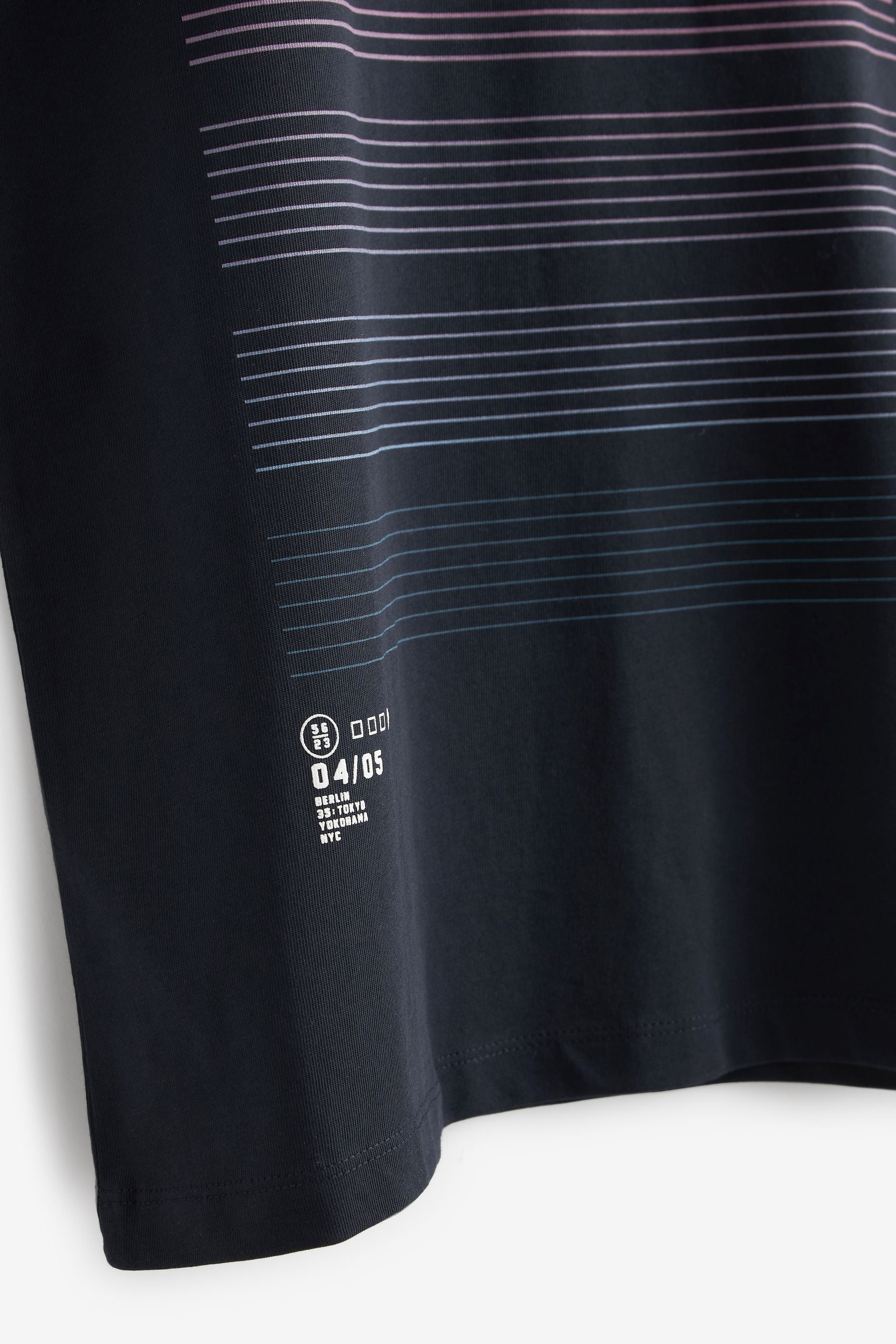 Navy Blue Bar Graphic Short Sleeve T-Shirt (3-14yrs)