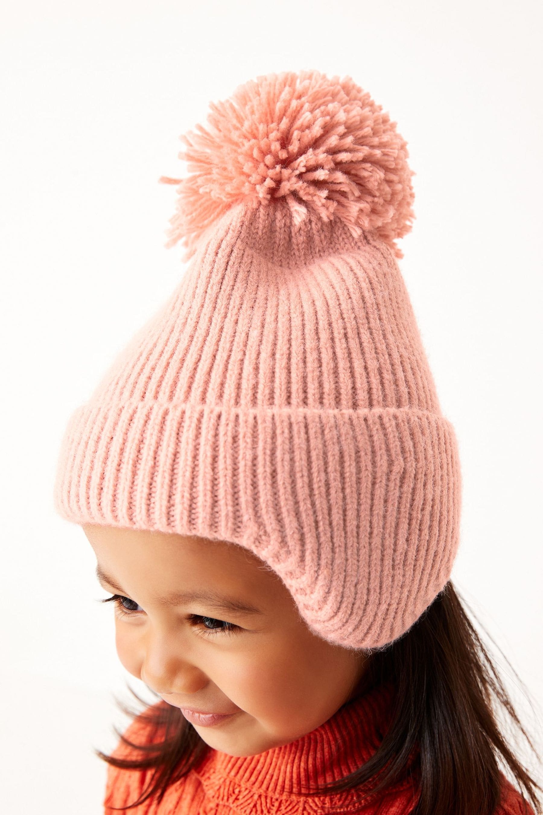 Pink Pom Pom Trapper Hat (3mths-13yrs)