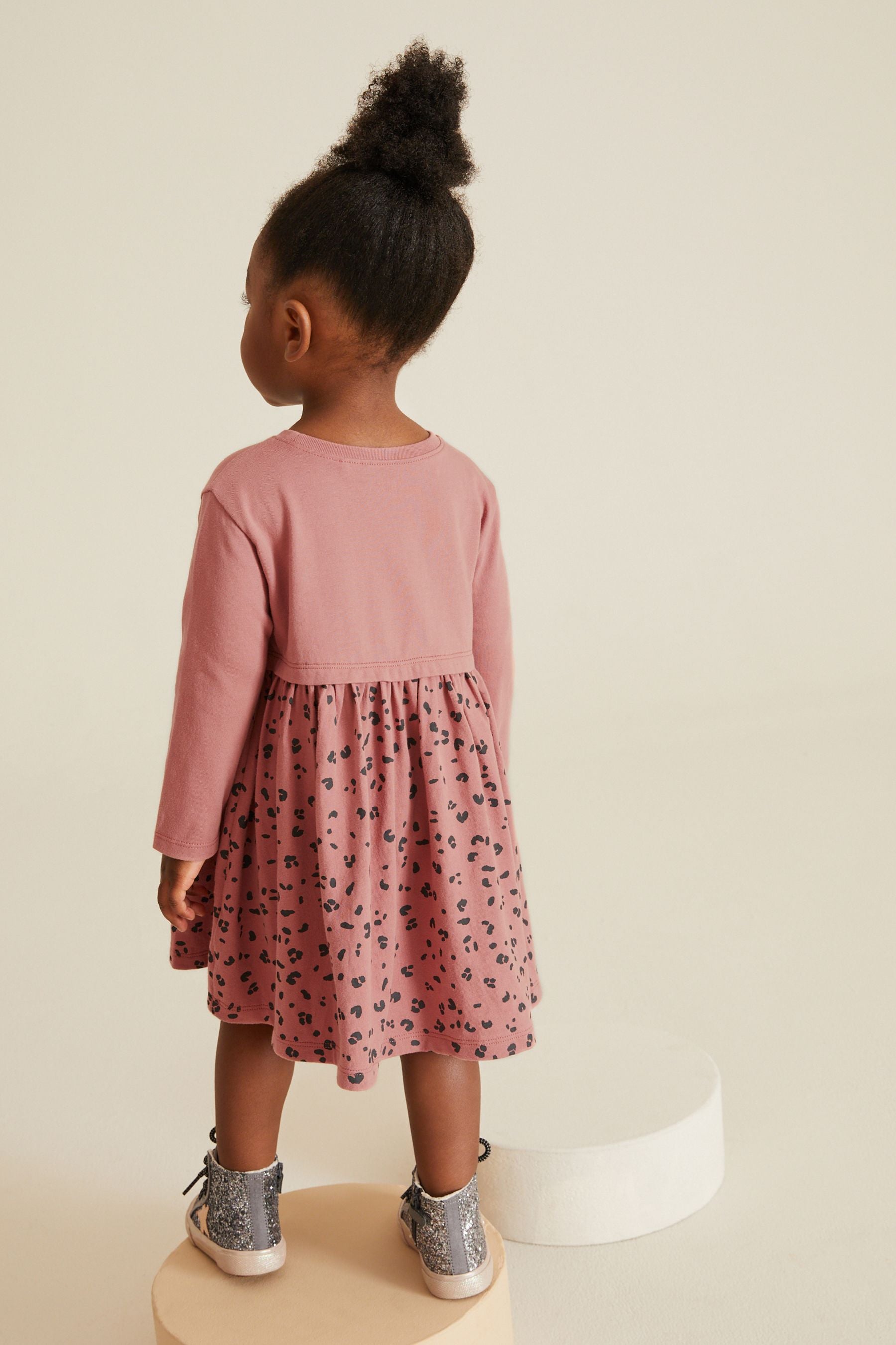 Rust Bear Long Sleeve Appliquééé Jersey Dress (3mths-7yrs)