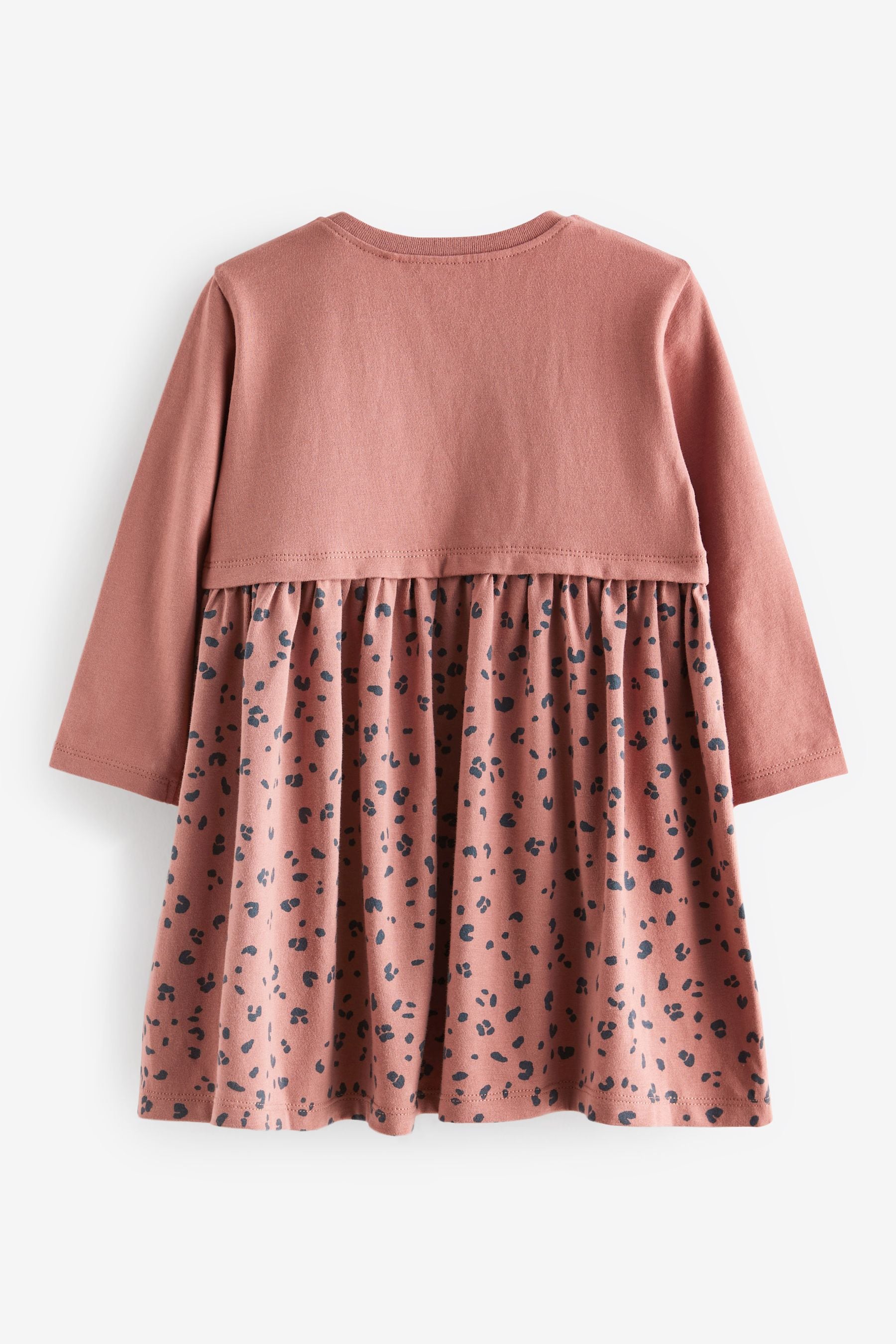 Rust Bear Long Sleeve Appliquééé Jersey Dress (3mths-7yrs)