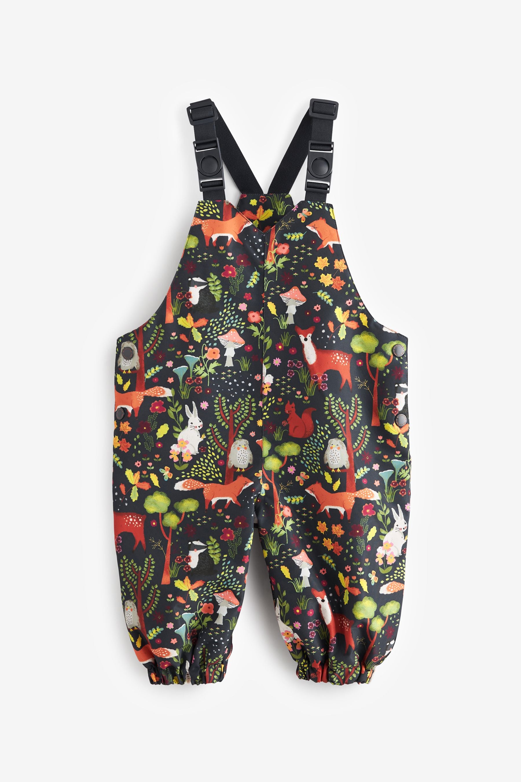 Navy Blue Waterproof Printed Dungarees (9mths-7yrs)