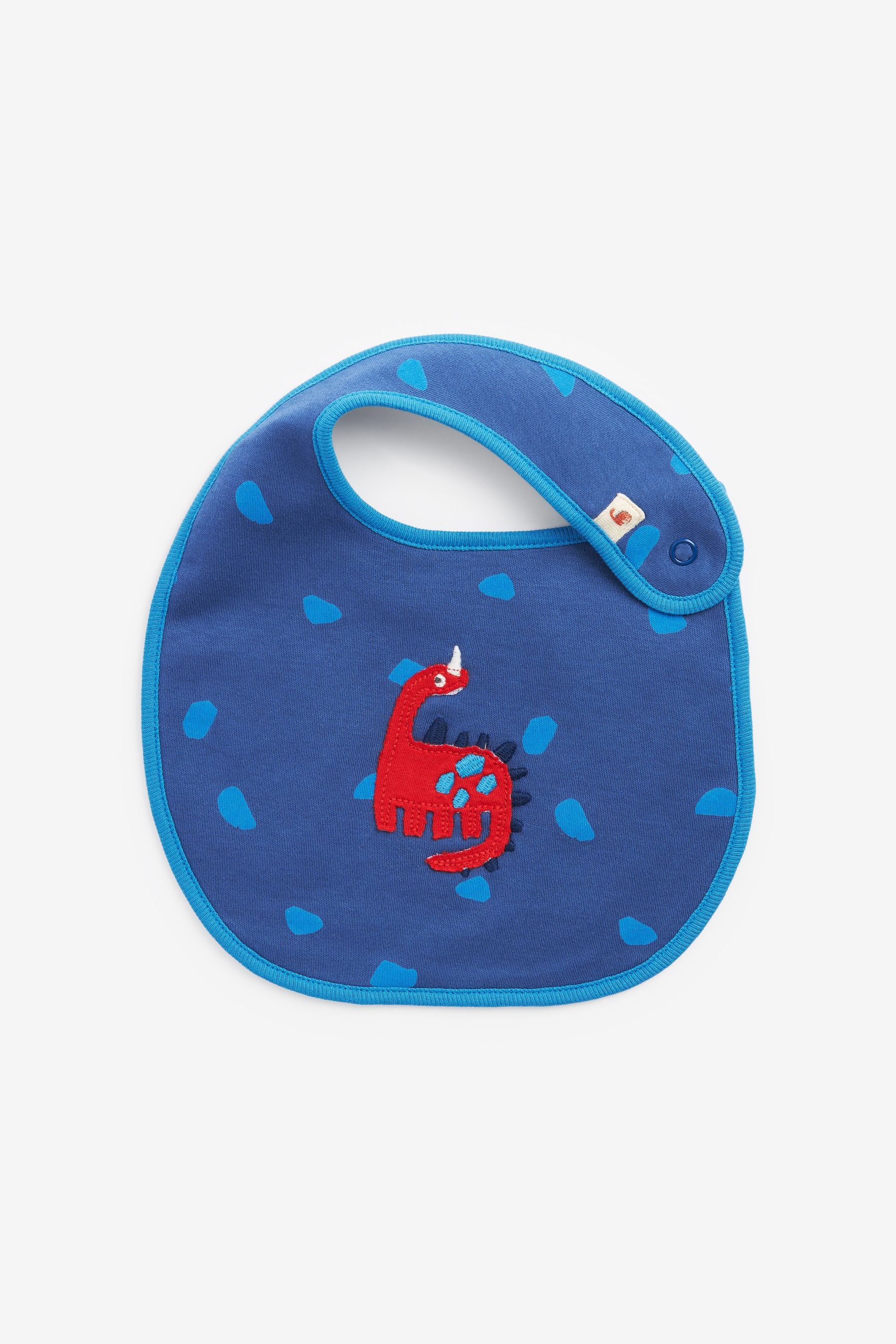 Red And Blue Dinosaur 3 Pack Baby Bibs