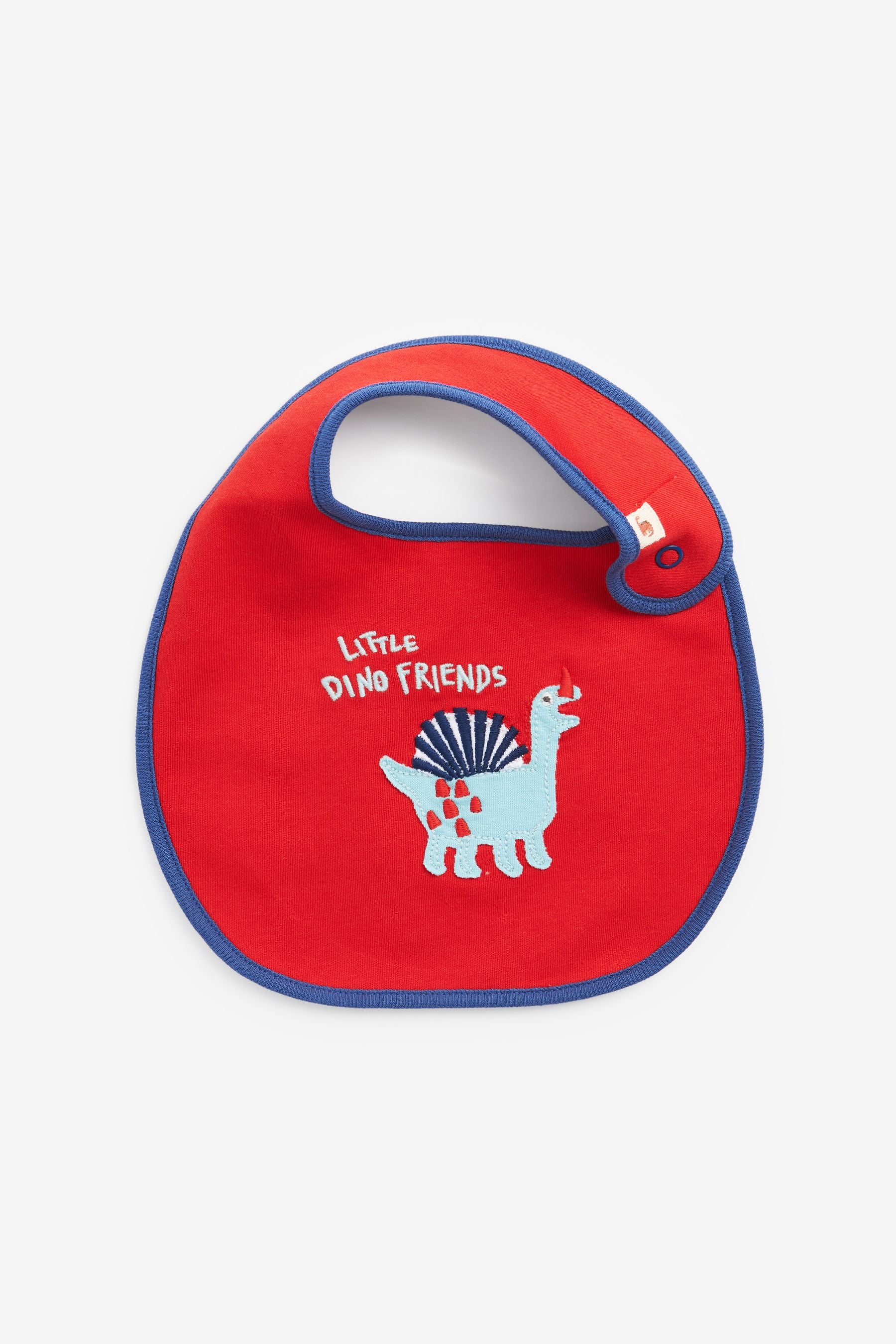 Red And Blue Dinosaur 3 Pack Baby Bibs