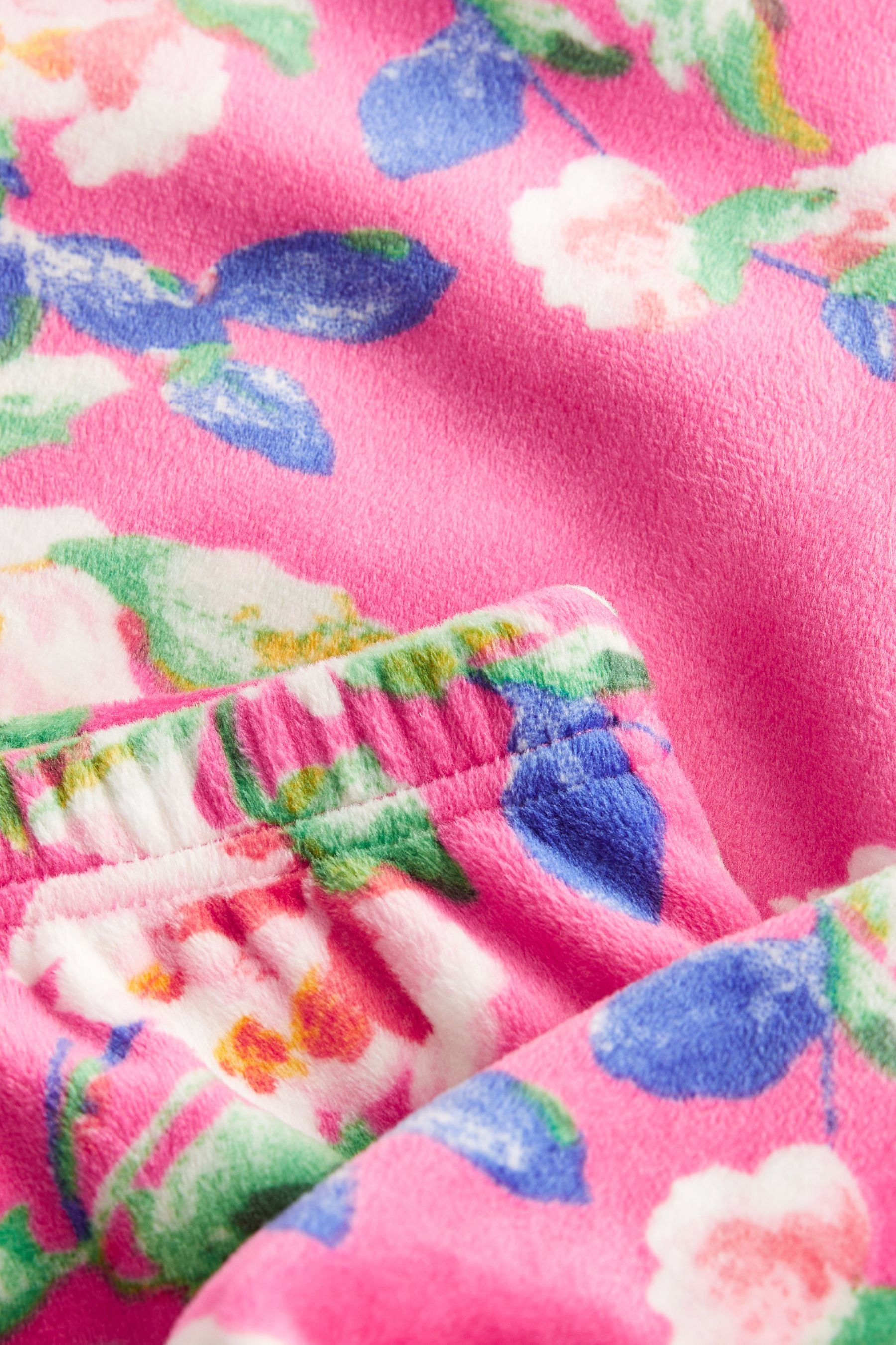 Pink Floral Cosy Fleece Pyjamas (3-16yrs)