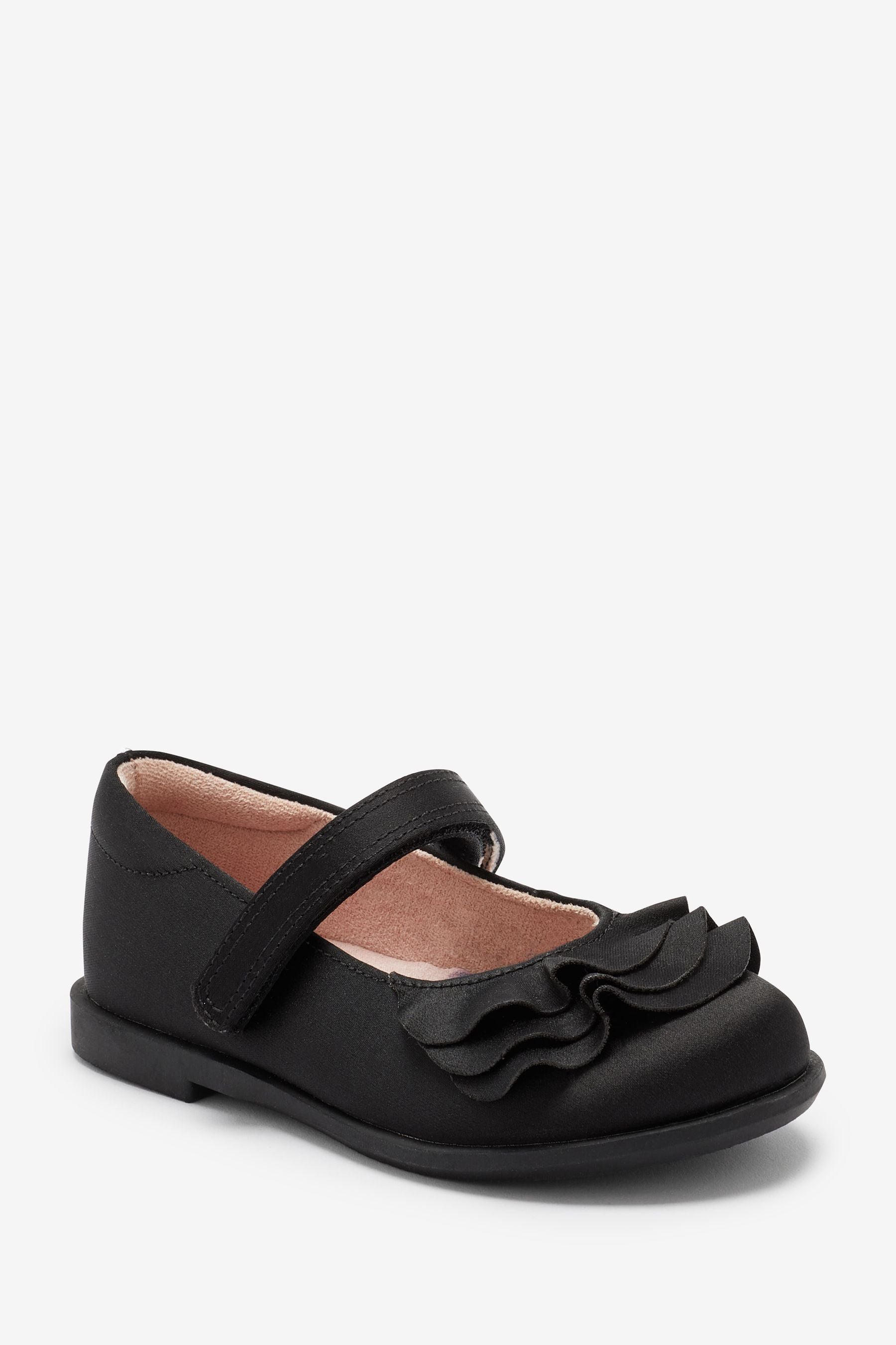 Black Ruffle Mary Jane Shoes