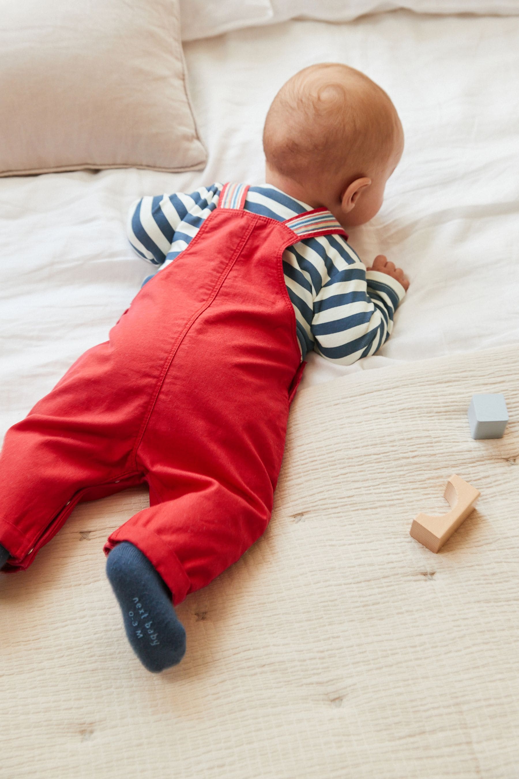 Red Character Woven Dungarees And Bodysuit Set (0mths-2yrs)