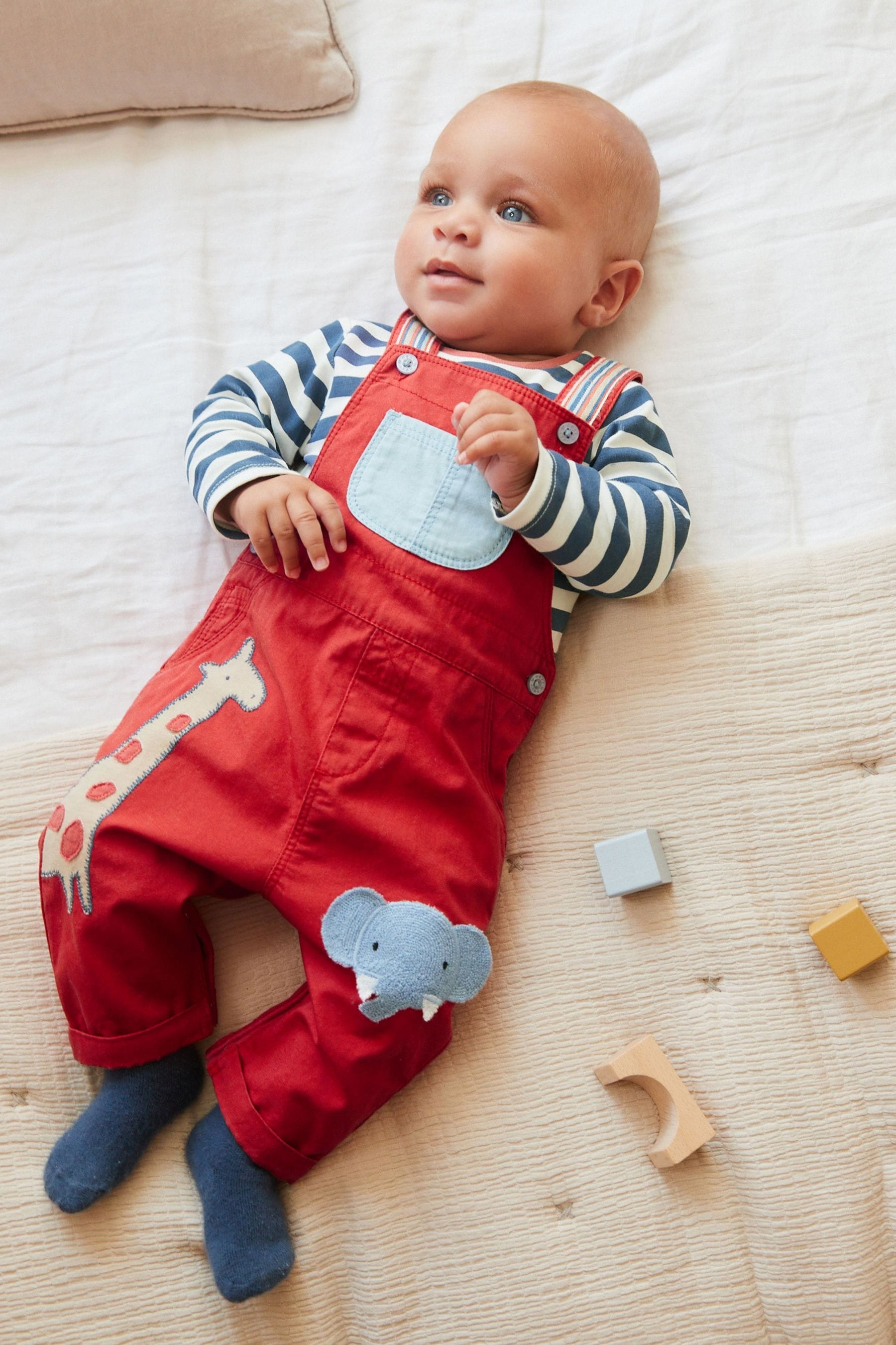 Red Character Woven Dungarees And Bodysuit Set (0mths-2yrs)