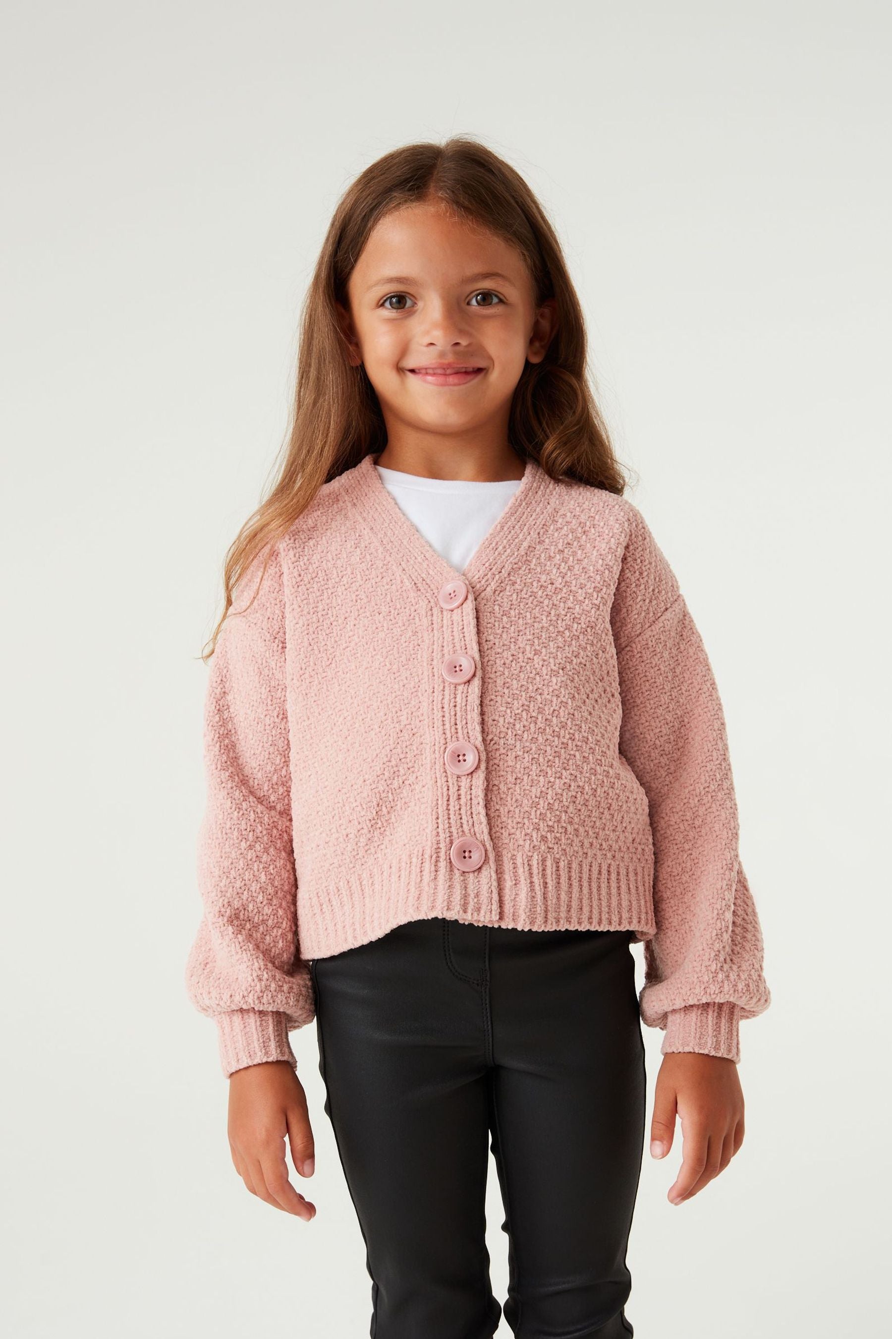 Pink Chenille Cardigan (3-16yrs)