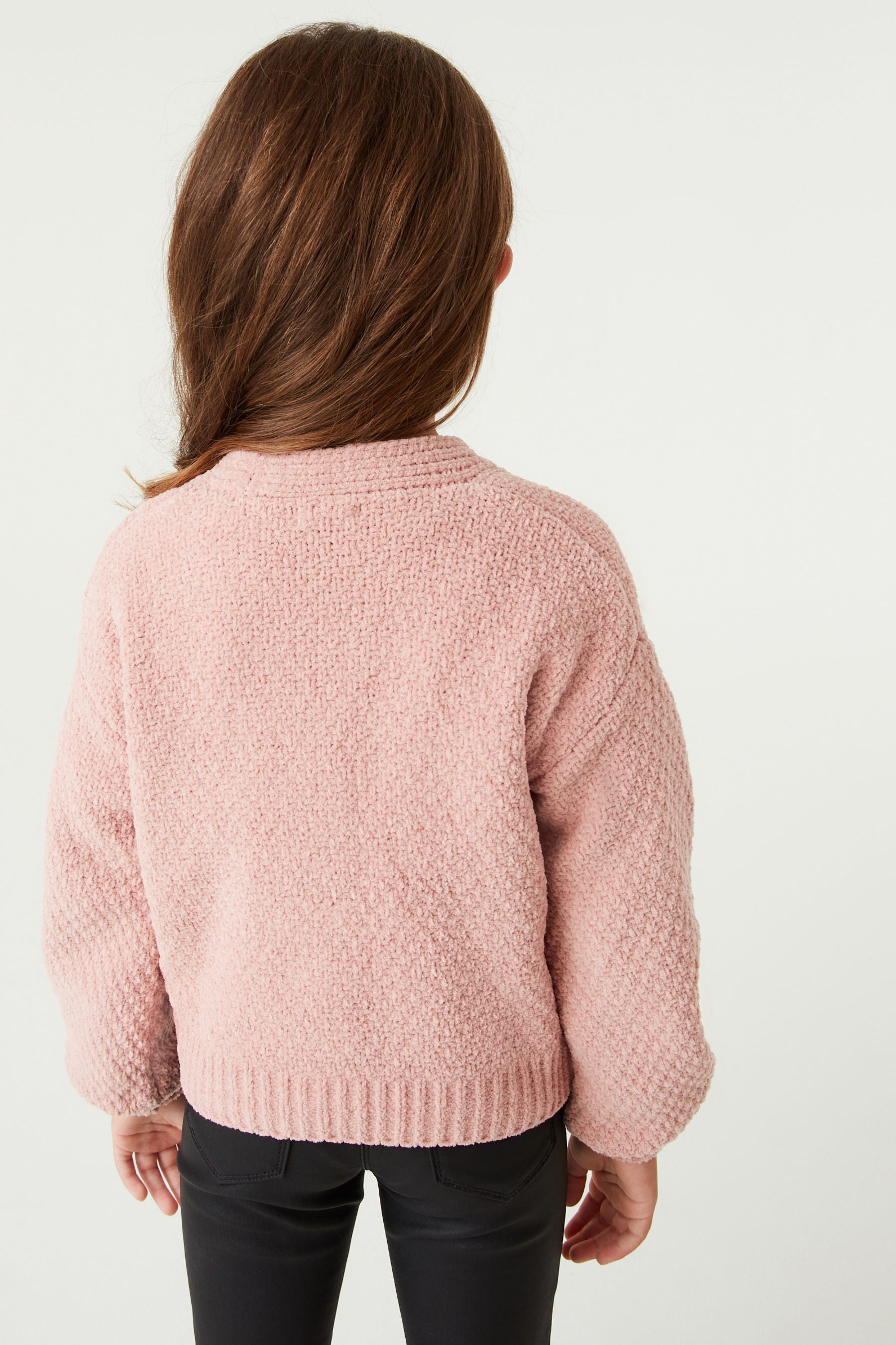 Pink Chenille Cardigan (3-16yrs)