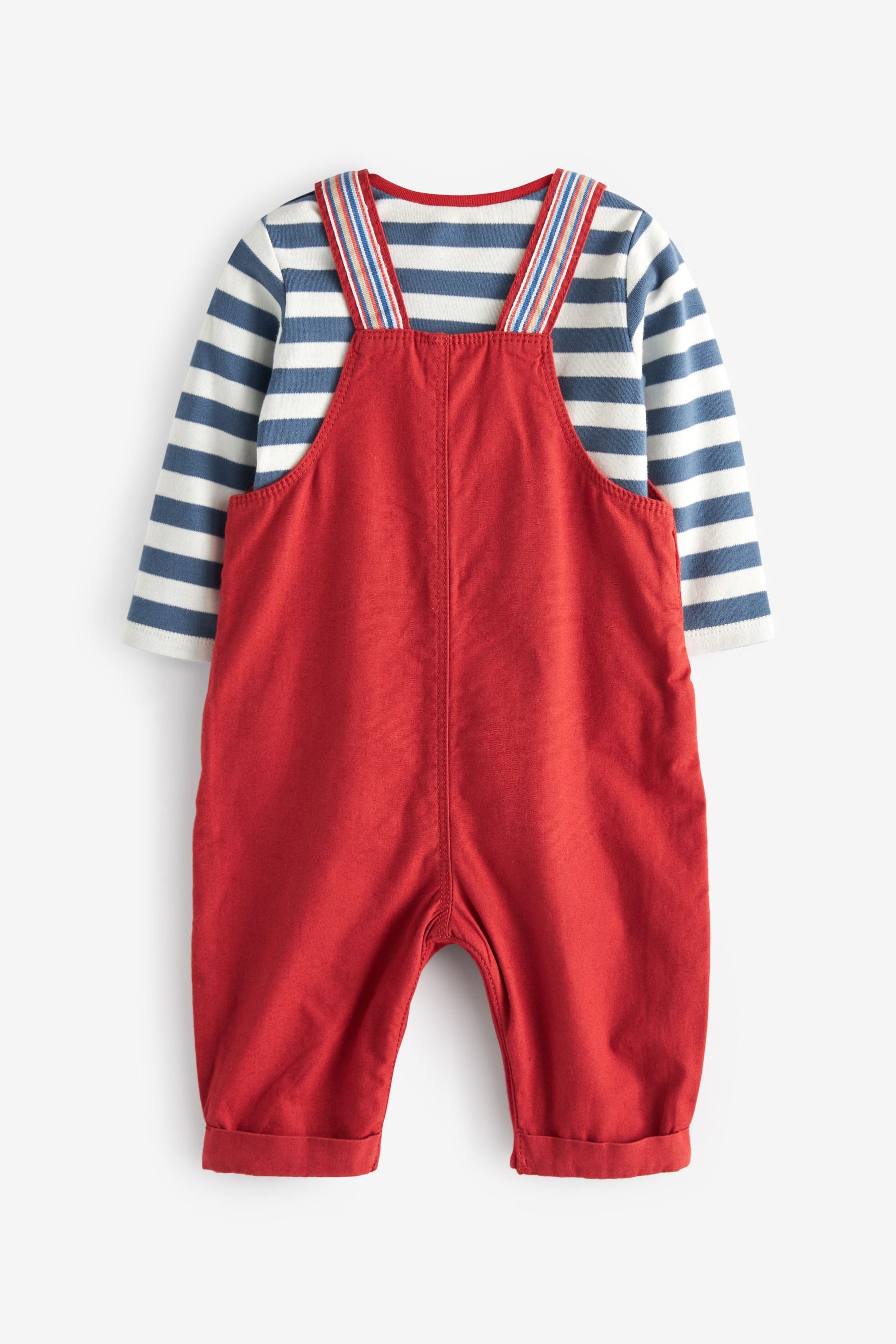 Red Character Woven Dungarees And Bodysuit Set (0mths-2yrs)