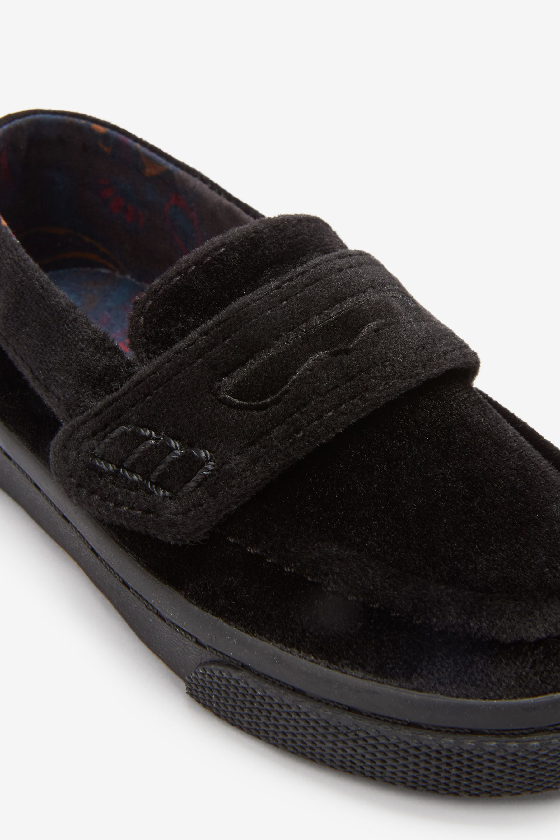 Black Velvet Loafers