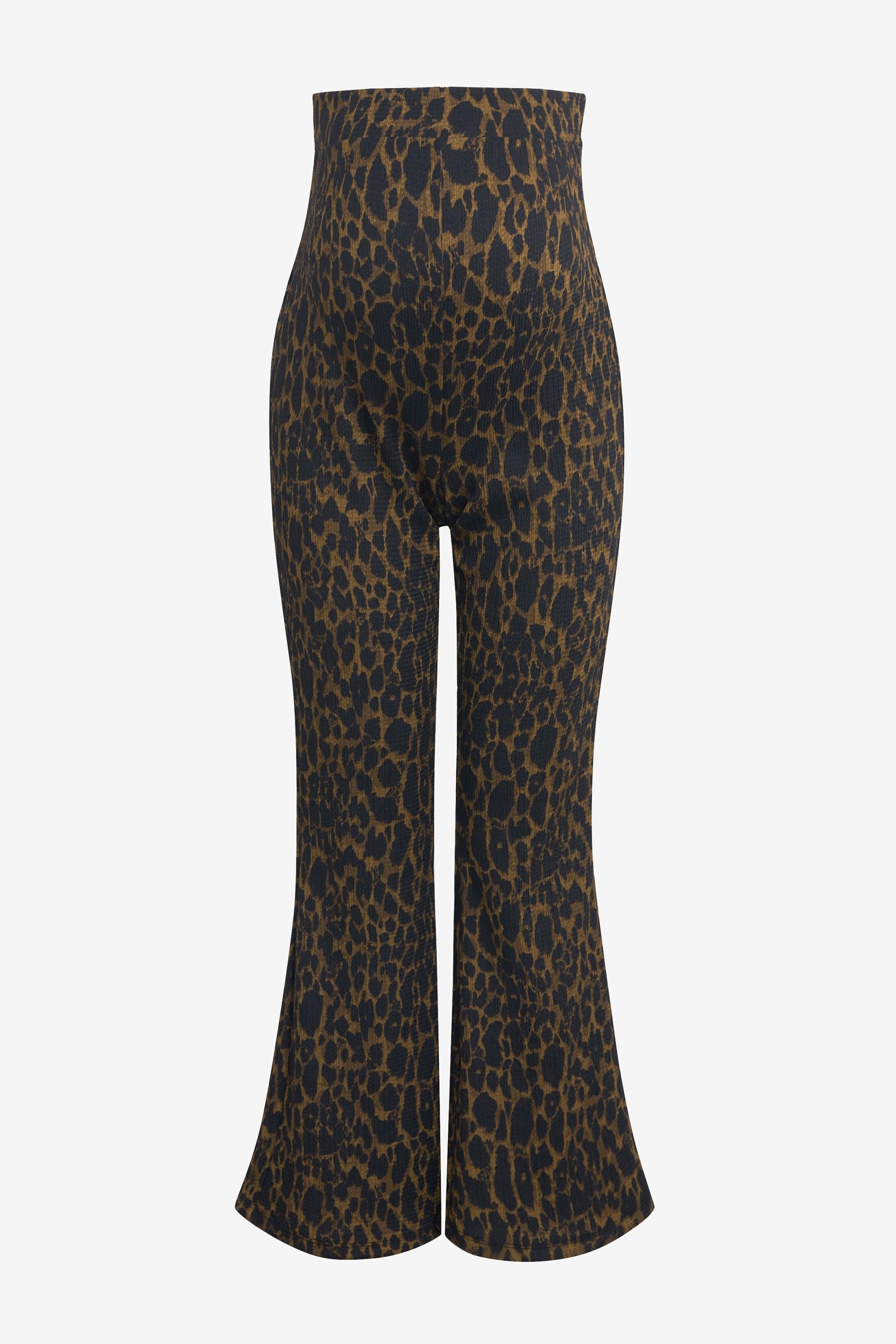 Animal Print Maternity Jersey Flare Trousers