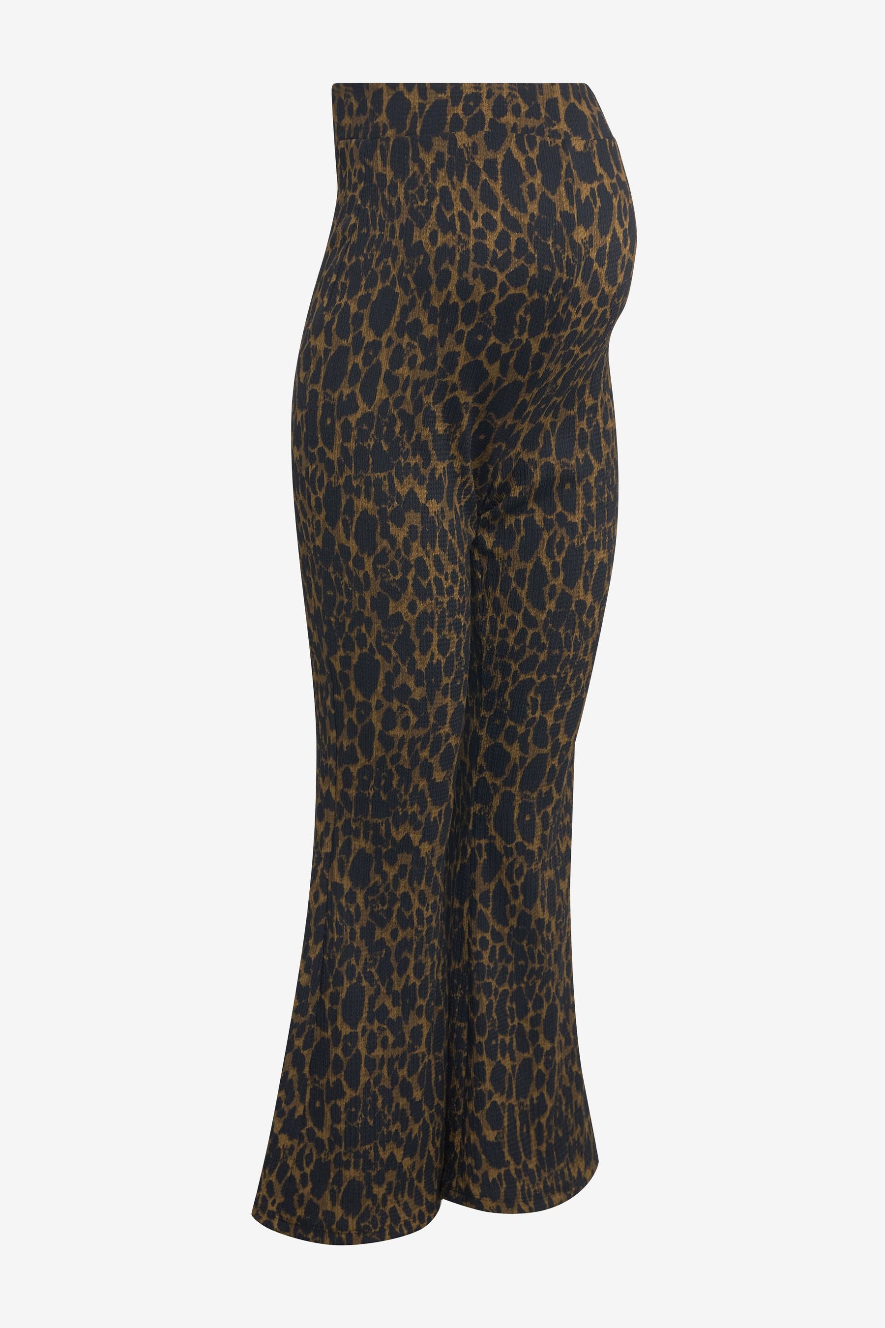 Animal Print Maternity Jersey Flare Trousers