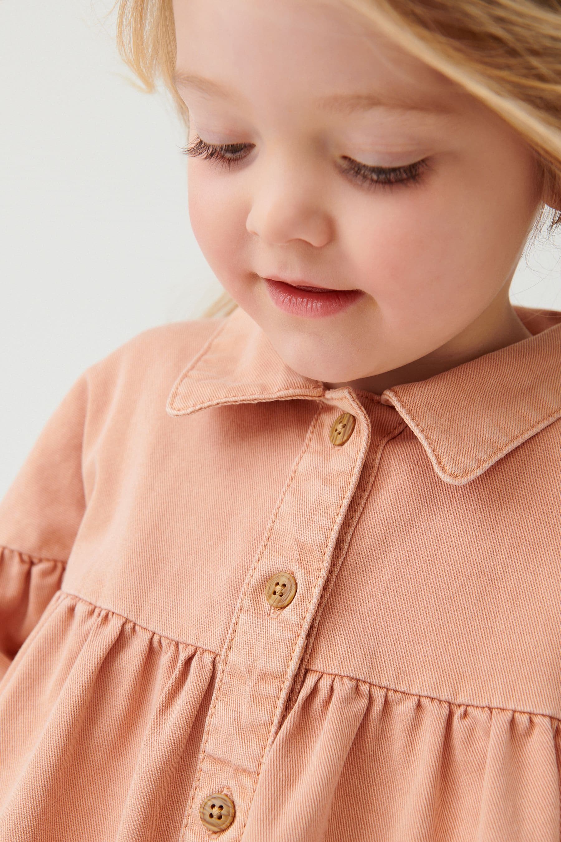 Soft Orange Cotton Shirt Dress (3mths-8yrs)