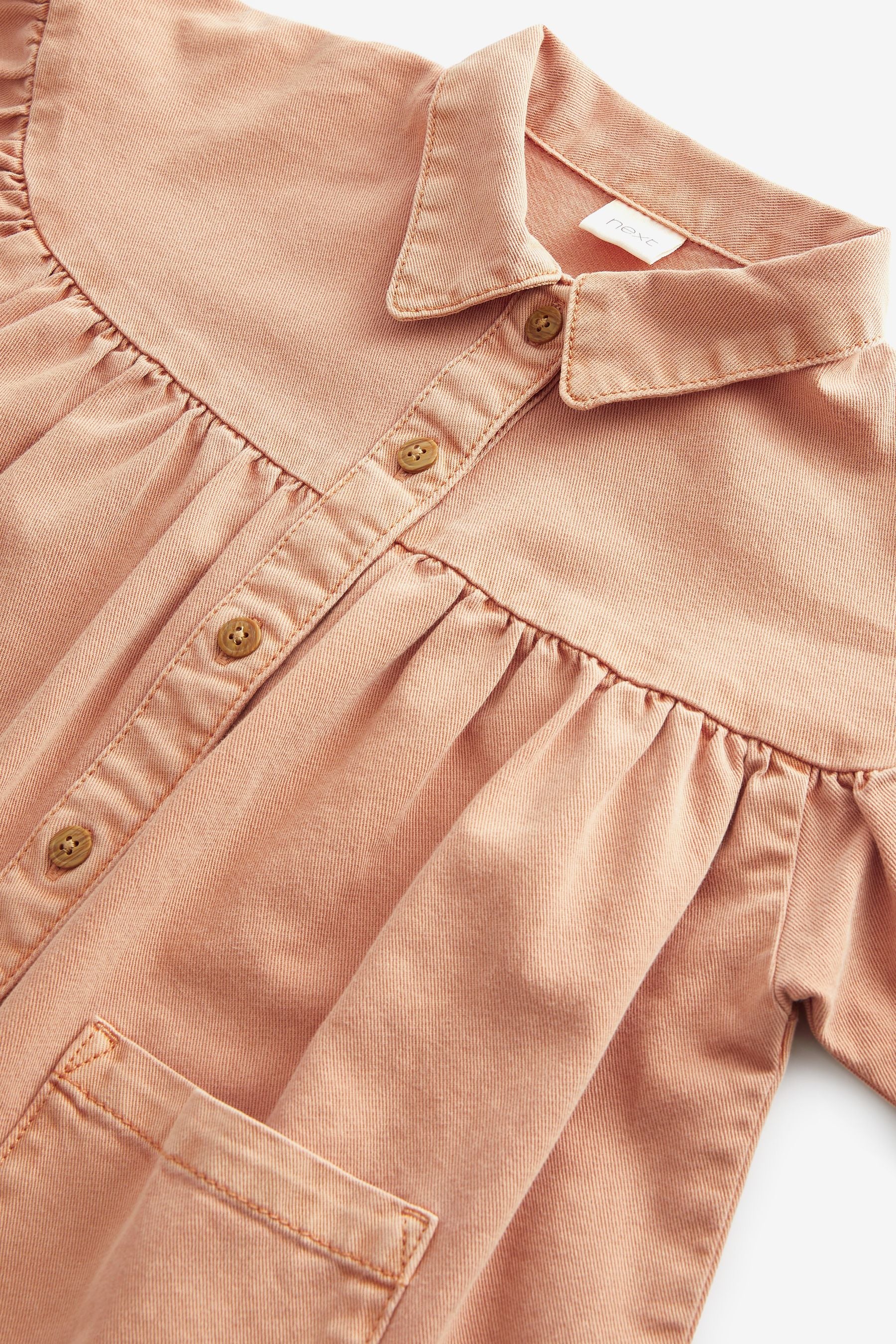 Soft Orange Cotton Shirt Dress (3mths-8yrs)