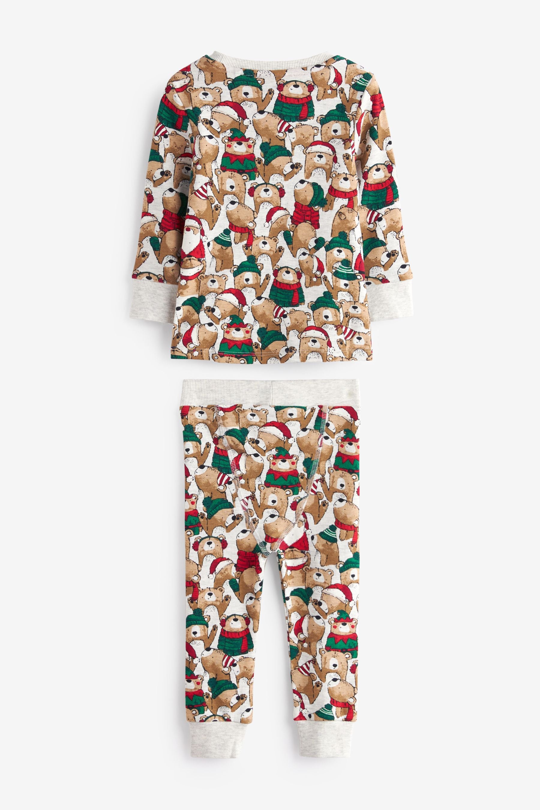 White Santa Bear Christmas Pyjamas (9mths-12yrs)