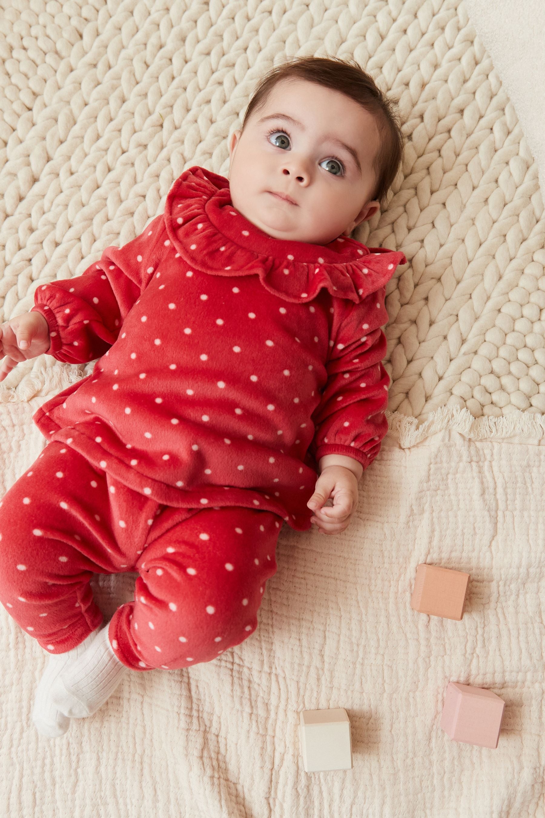 Red Spot 2 Pack Velour Baby Top And Legging Set