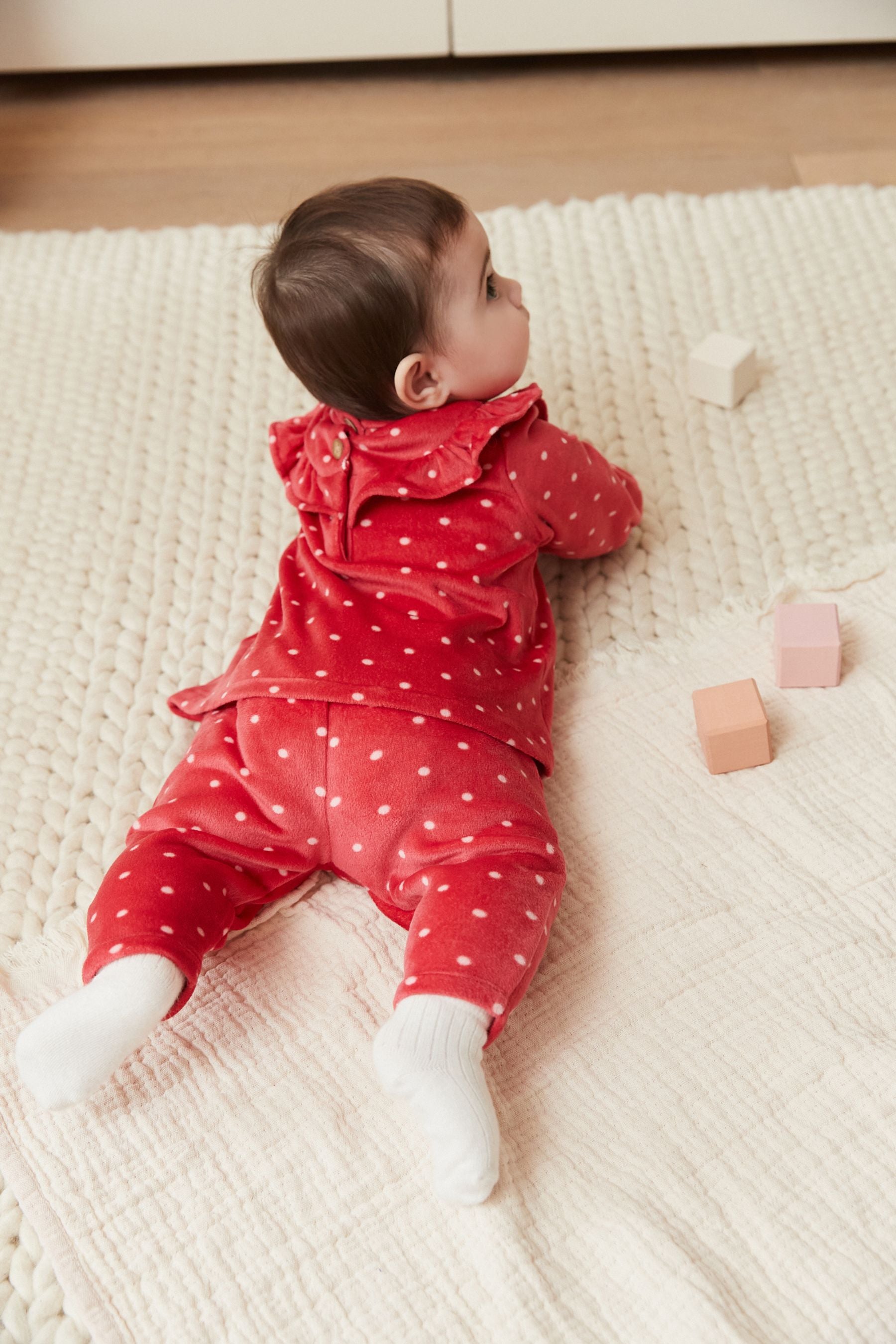 Red Spot 2 Pack Velour Baby Top And Legging Set