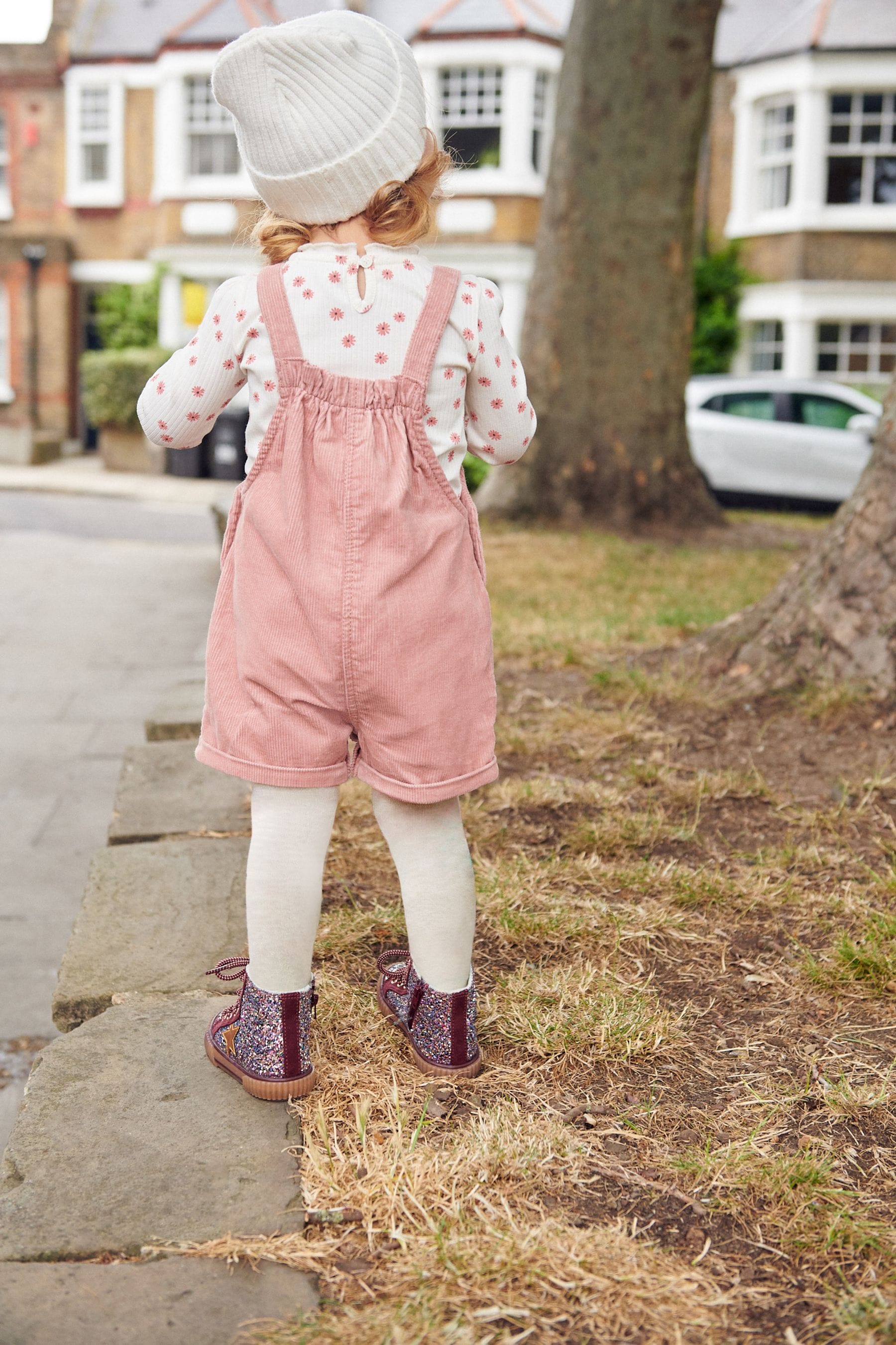 Pink Cord Dungaree 3 Piece Set (3mths-7yrs)