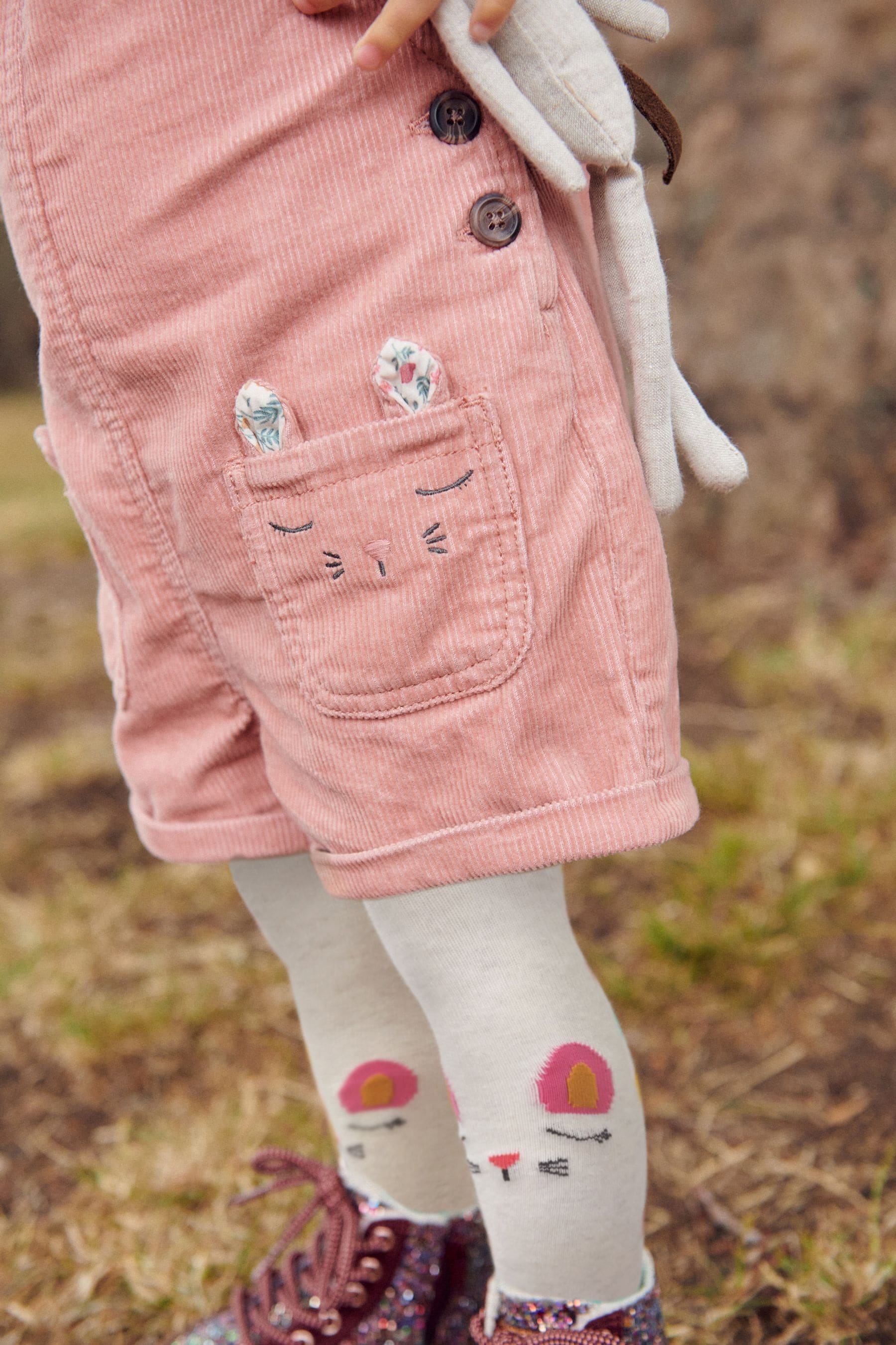 Pink Cord Dungaree 3 Piece Set (3mths-7yrs)