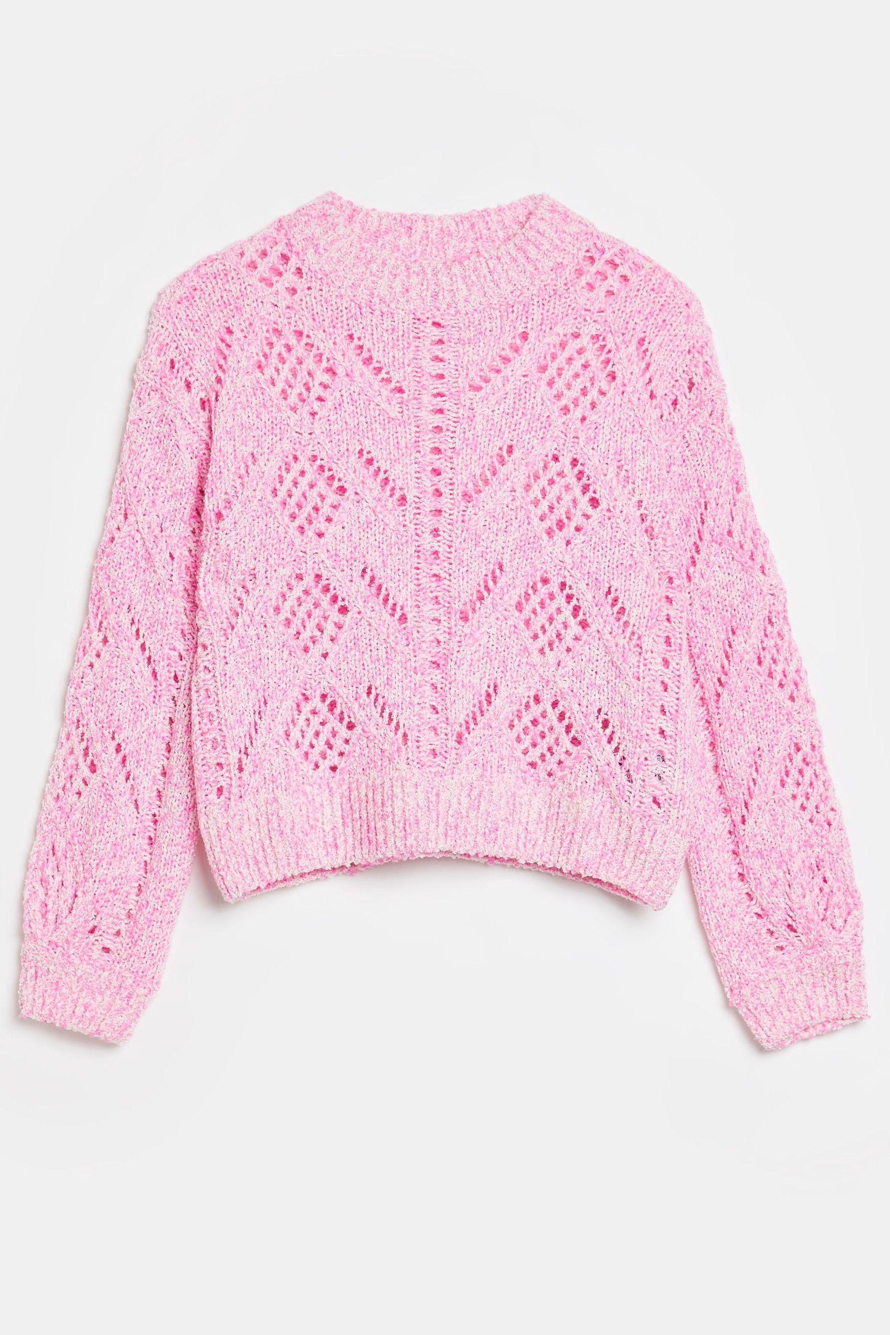 River Island Pink Bright Og Pointelle Stitch Jumper