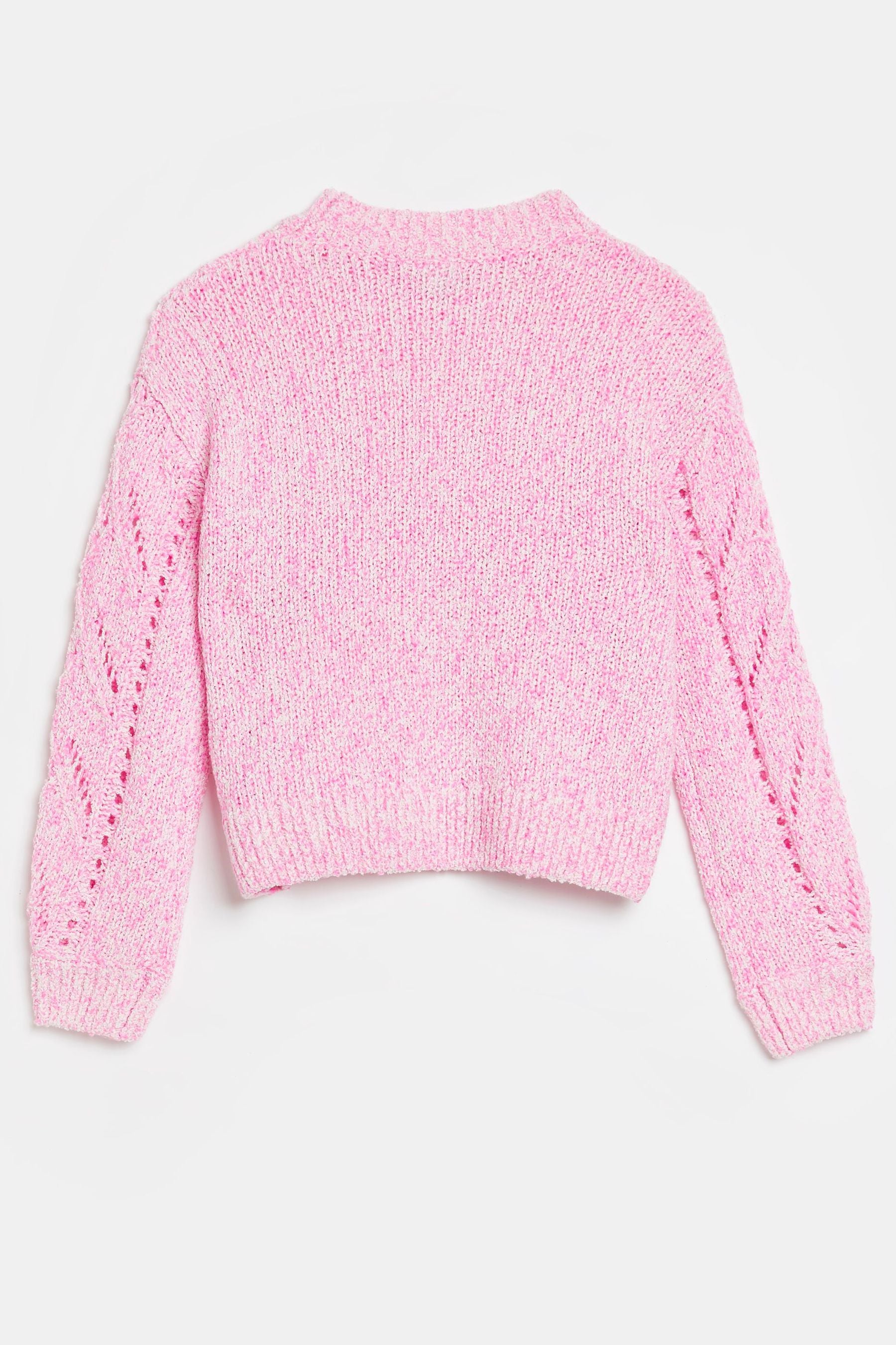 River Island Pink Bright Og Pointelle Stitch Jumper